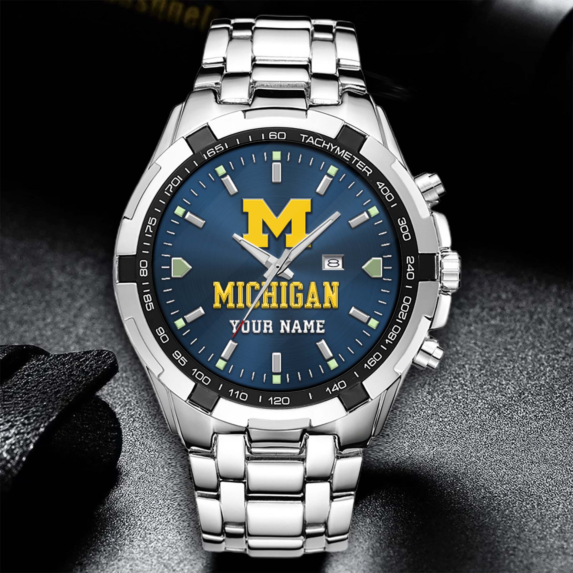 Alternative view of Michigan Wolverines Alloy Men Quartz Watch Custom Your Name, Sport Men Watch, FootBall Fan Gifts EHIVM-02261048