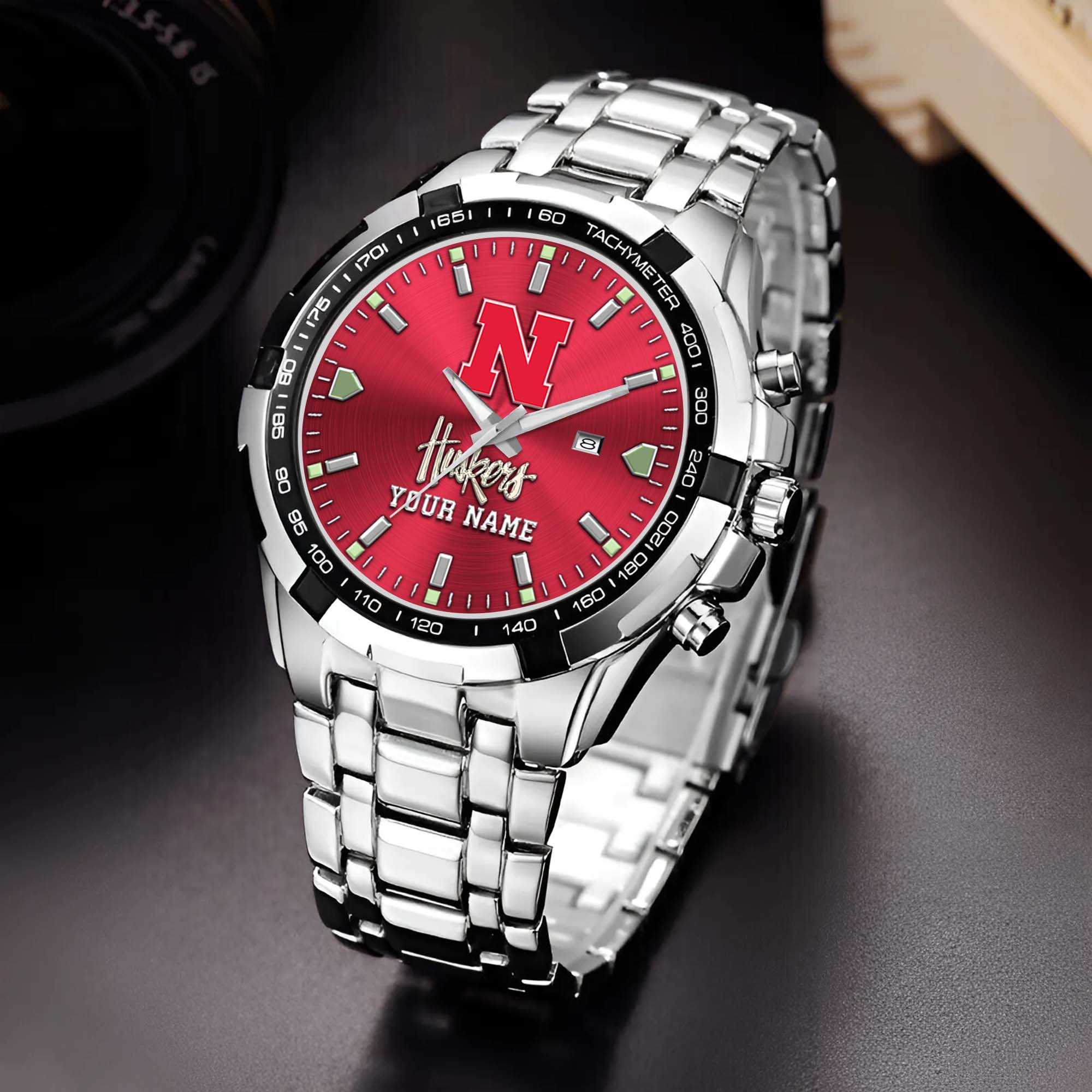 Nebraska Cornhuskers Alloy Men Quartz Watch Custom Your Name, Sport Men Watch, FootBall Fan Gifts EHIVM-02261048