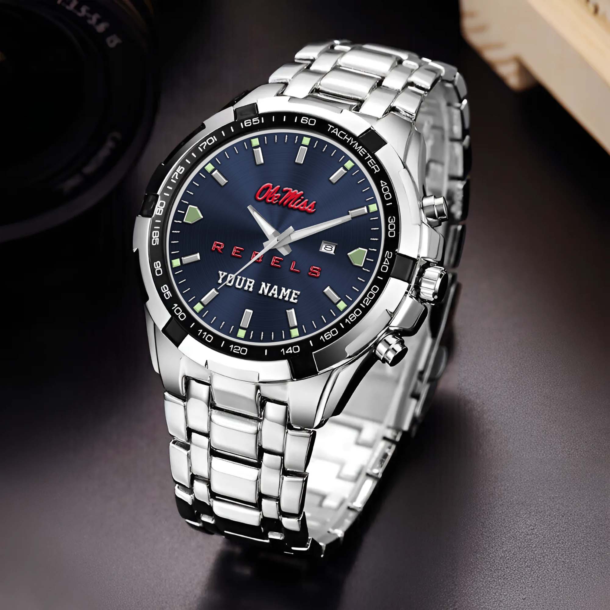 Ole Miss Rebels Alloy Men Quartz Watch Custom Your Name, Sport Men Watch, FootBall Fan Gifts EHIVM-02261048