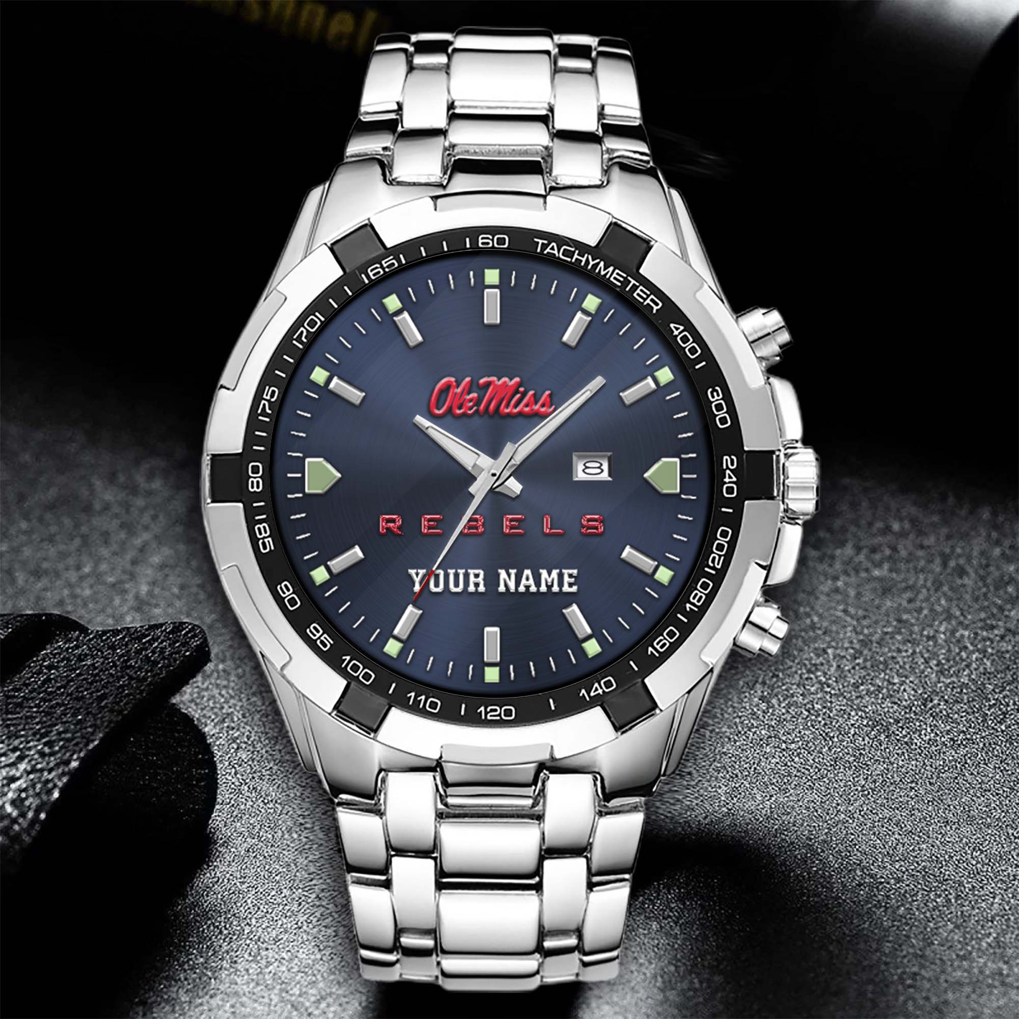 Alternative view of Ole Miss Rebels Alloy Men Quartz Watch Custom Your Name, Sport Men Watch, FootBall Fan Gifts EHIVM-02261048