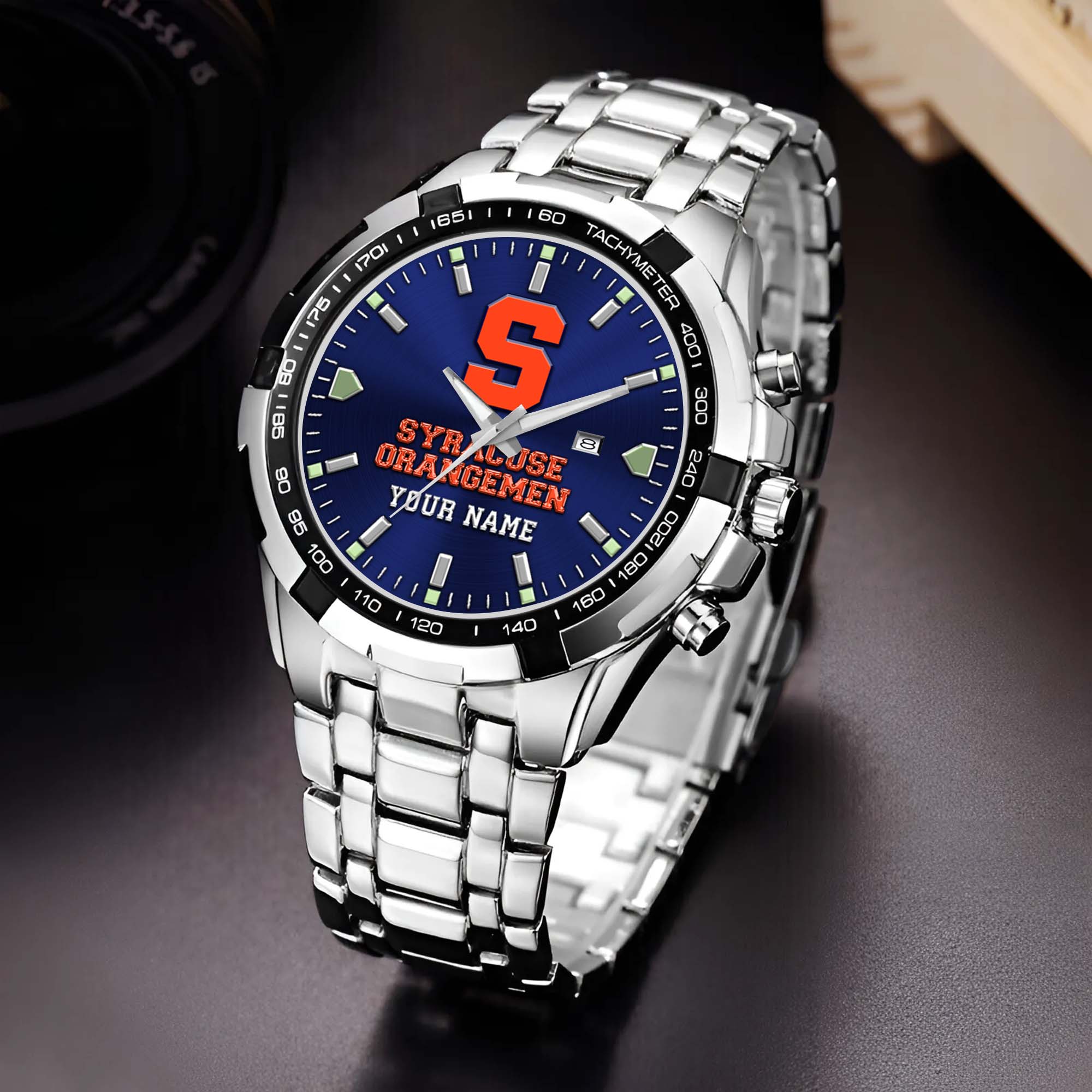 Syracuse Orange Alloy Men Quartz Watch Custom Your Name, Sport Men Watch, FootBall Fan Gifts EHIVM-02261048