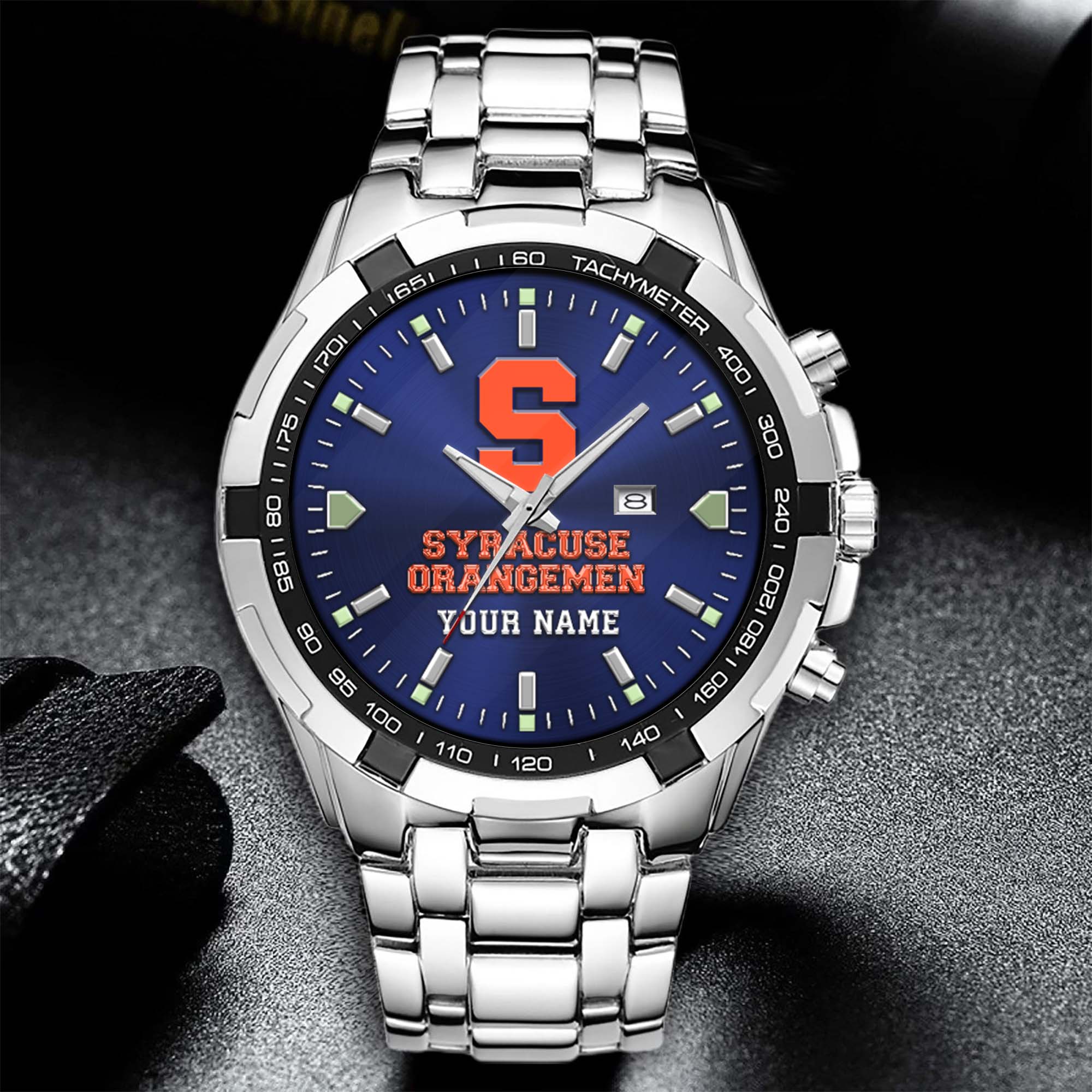 Alternative view of Syracuse Orange Alloy Men Quartz Watch Custom Your Name, Sport Men Watch, FootBall Fan Gifts EHIVM-02261048