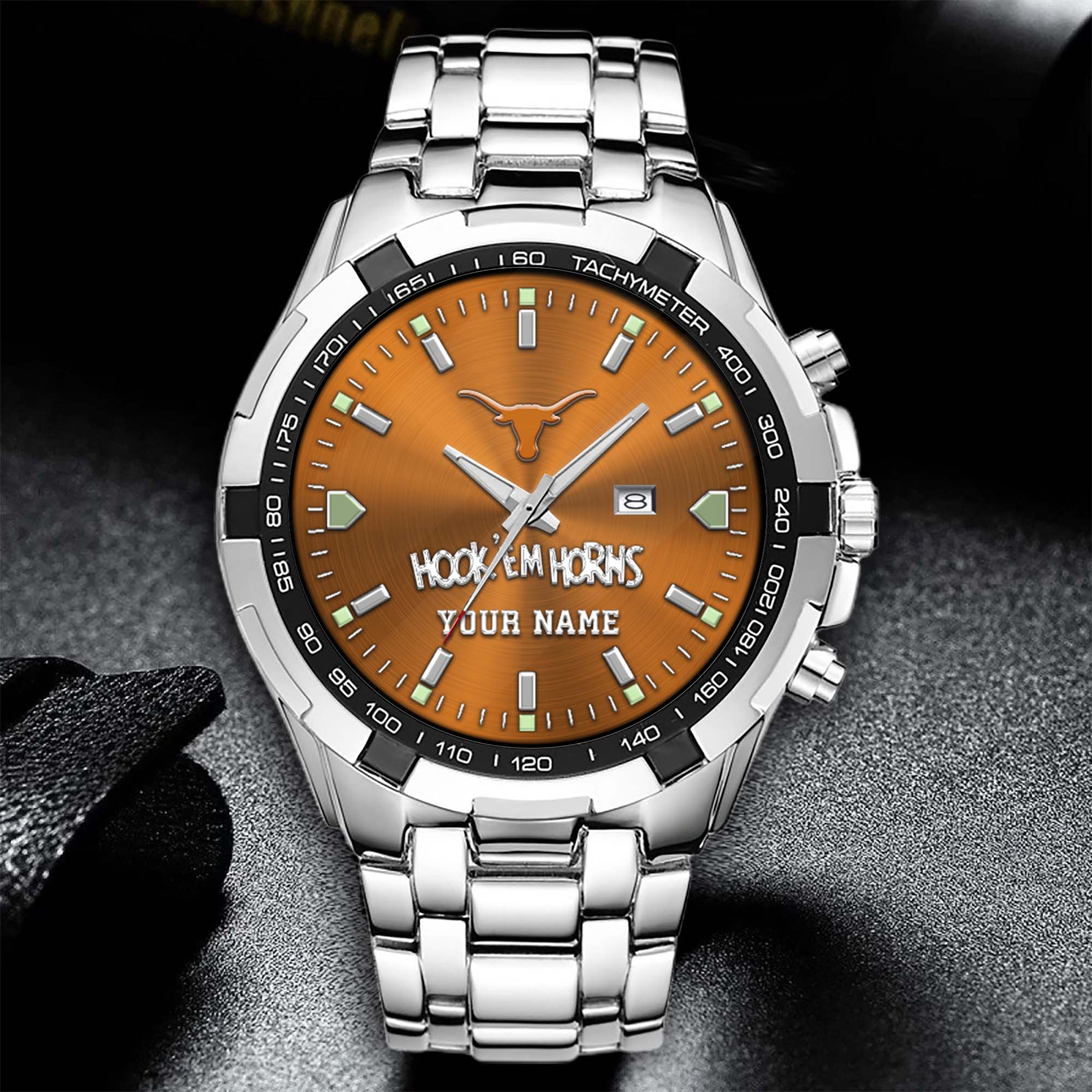 Alternative view of Texas Longhorns Alloy Men Quartz Watch Custom Your Name, Sport Men Watch, FootBall Fan Gifts EHIVM-02261048