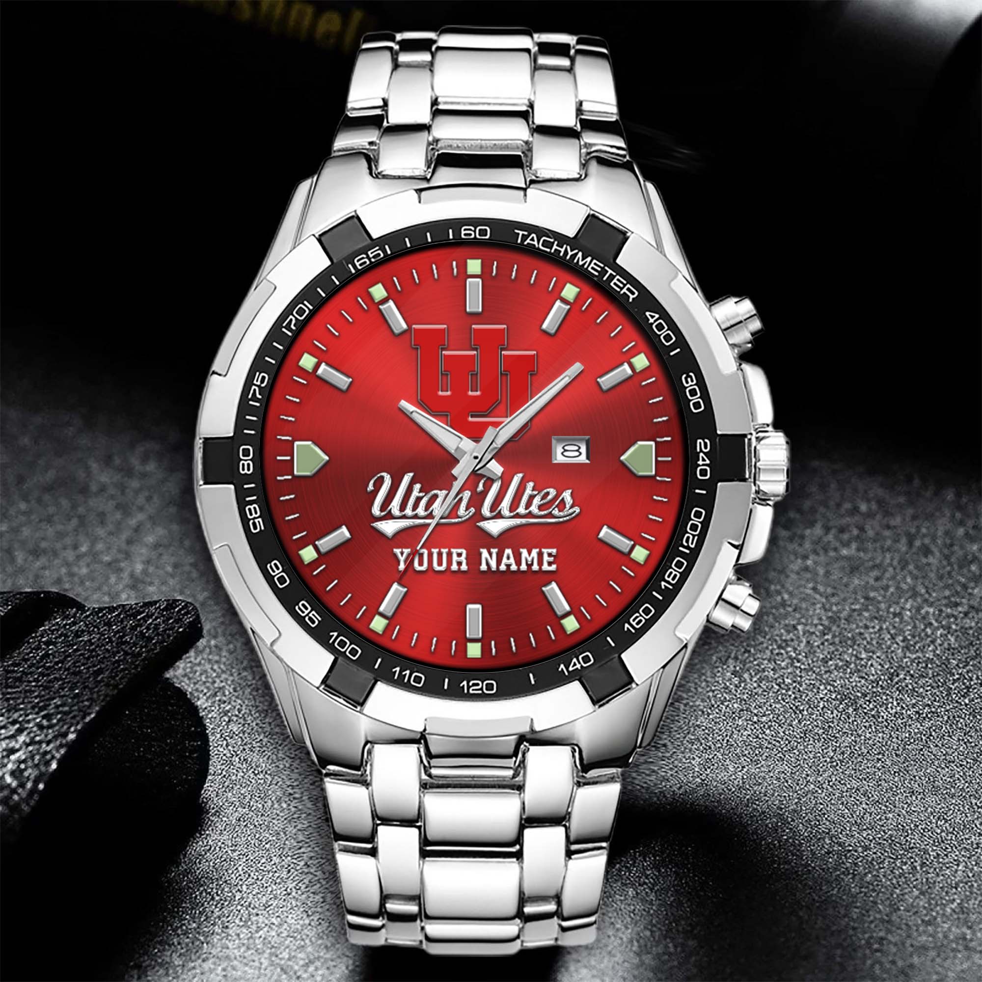 Alternative view of Utah Utes Alloy Men Quartz Watch Custom Your Name, Sport Men Watch, FootBall Fan Gifts EHIVM-02261048