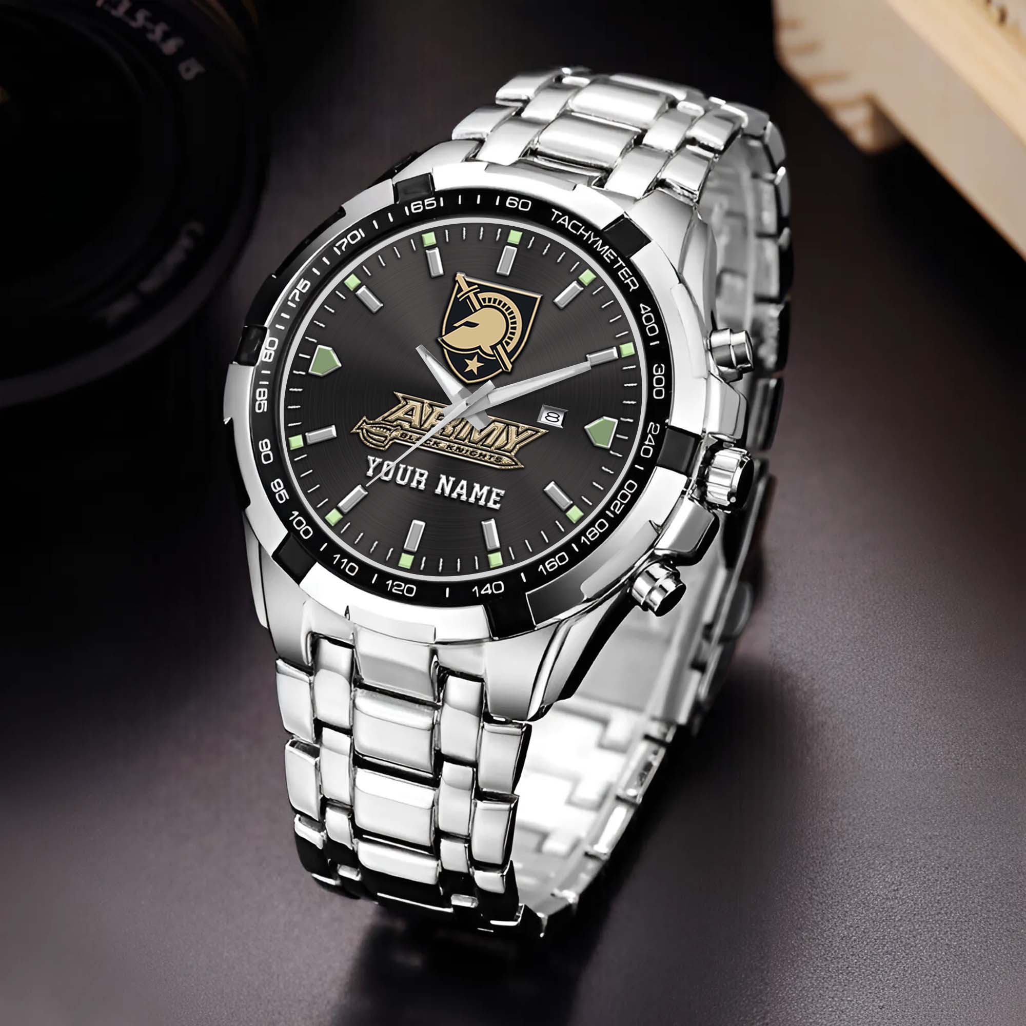 Army Black Knights Alloy Men Quartz Watch Custom Your Name, Sport Men Watch, FootBall Fan Gifts EHIVM-02261048
