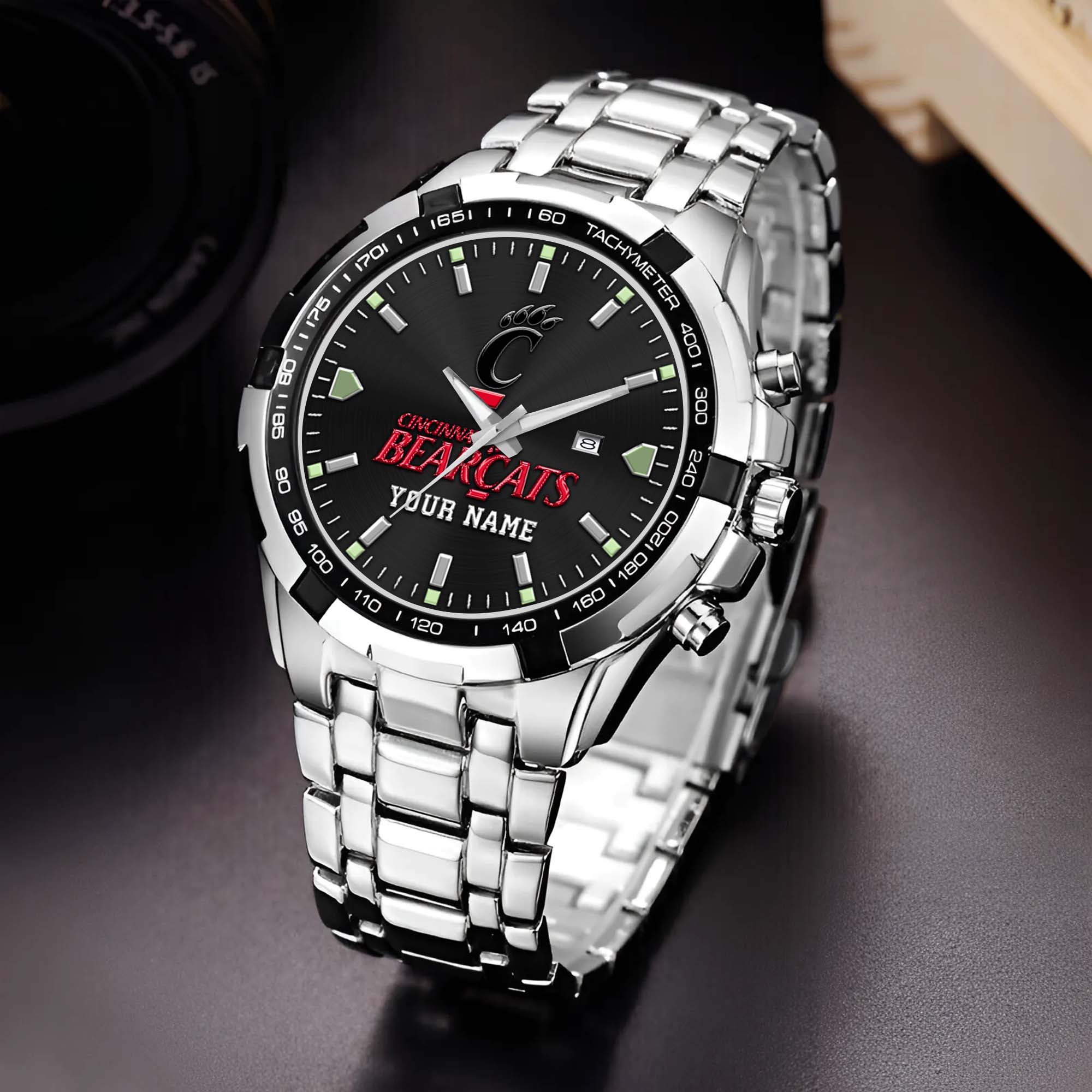 Cincinnati Bearcats Alloy Men Quartz Watch Custom Your Name, Sport Men Watch, FootBall Fan Gifts EHIVM-02261048