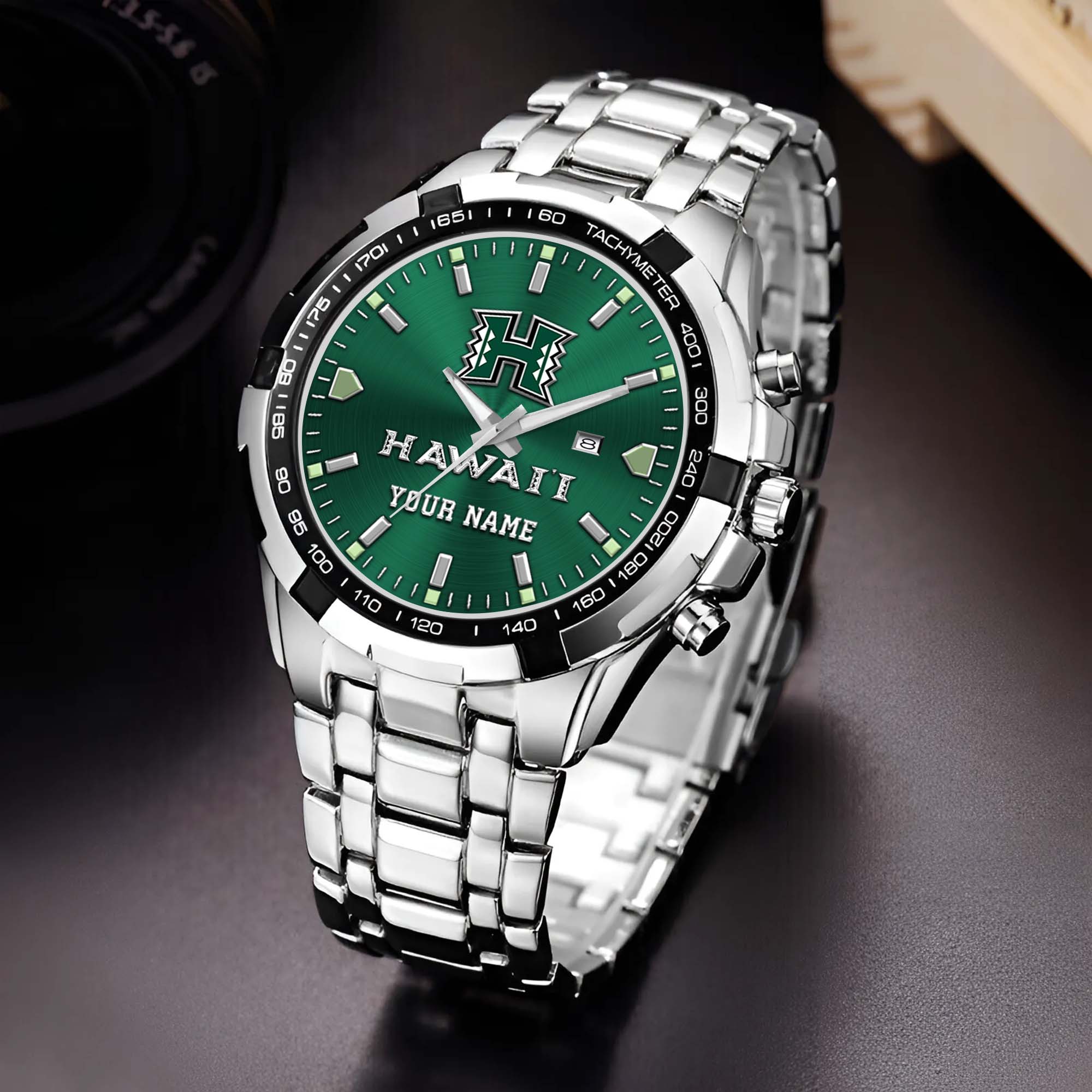 Hawaii Rainbow Warriors Alloy Men Quartz Watch Custom Your Name, Sport Men Watch, FootBall Fan Gifts EHIVM-02261048