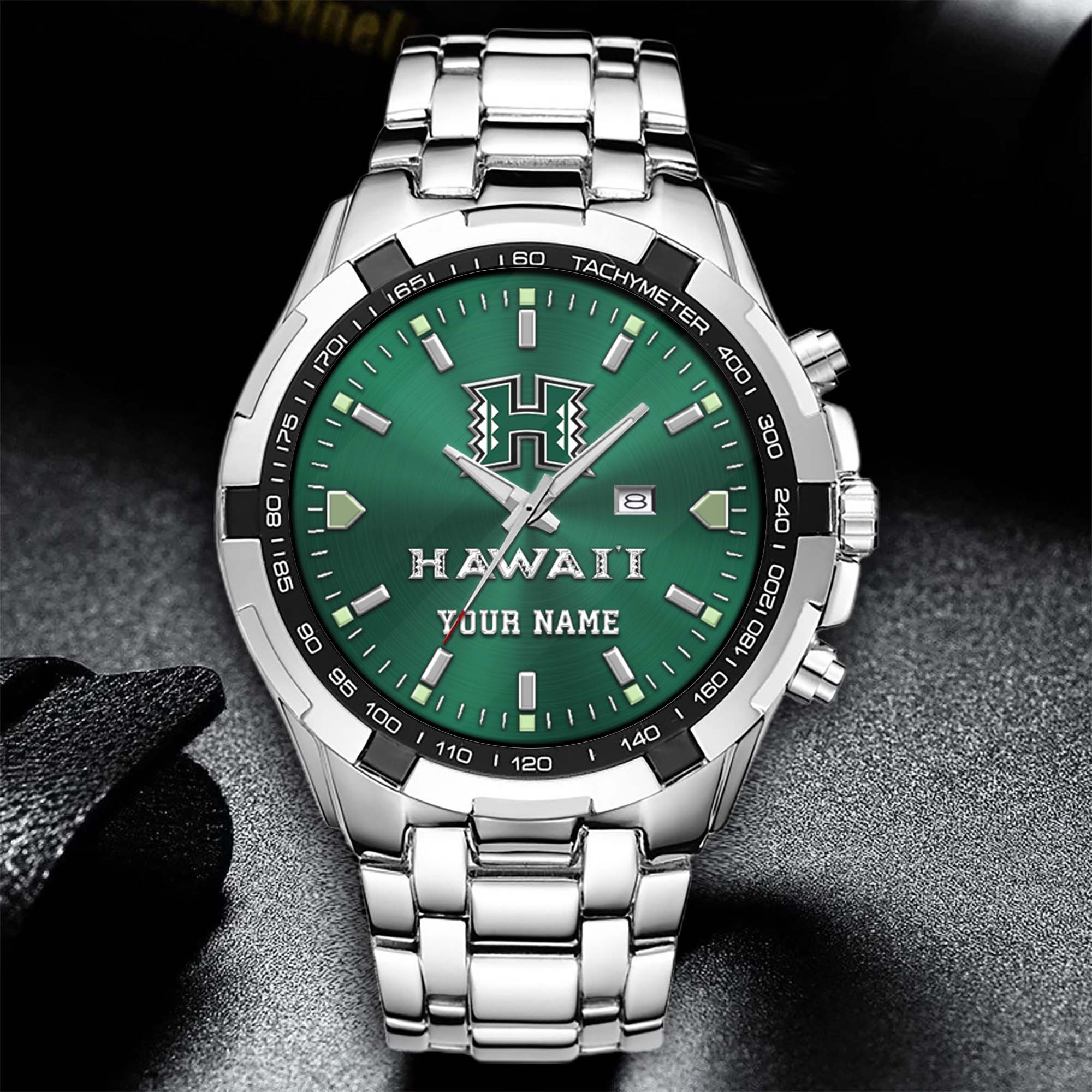 Alternative view of Hawaii Rainbow Warriors Alloy Men Quartz Watch Custom Your Name, Sport Men Watch, FootBall Fan Gifts EHIVM-02261048