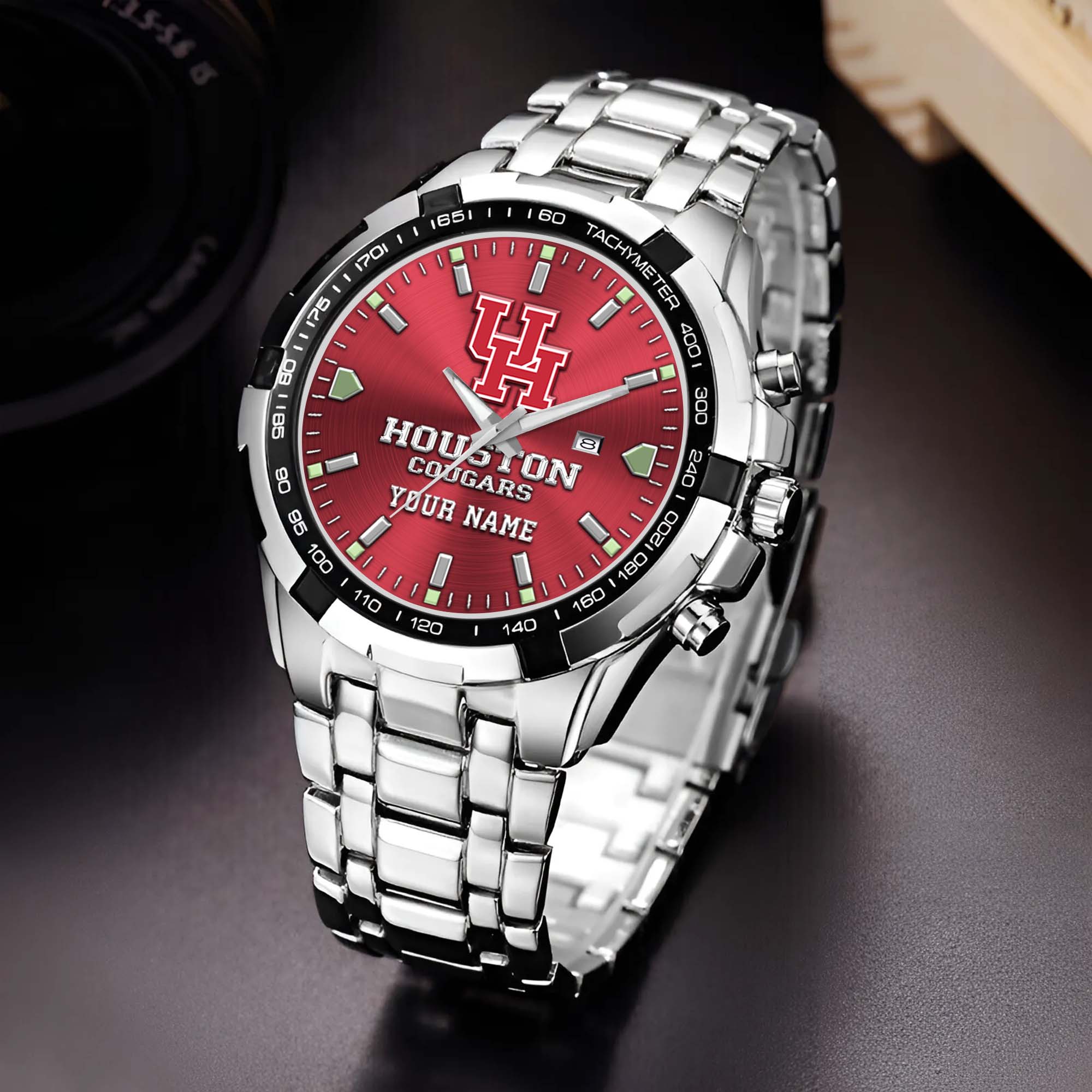 Houston Cougars Alloy Men Quartz Watch Custom Your Name, Sport Men Watch, FootBall Fan Gifts EHIVM-02261048
