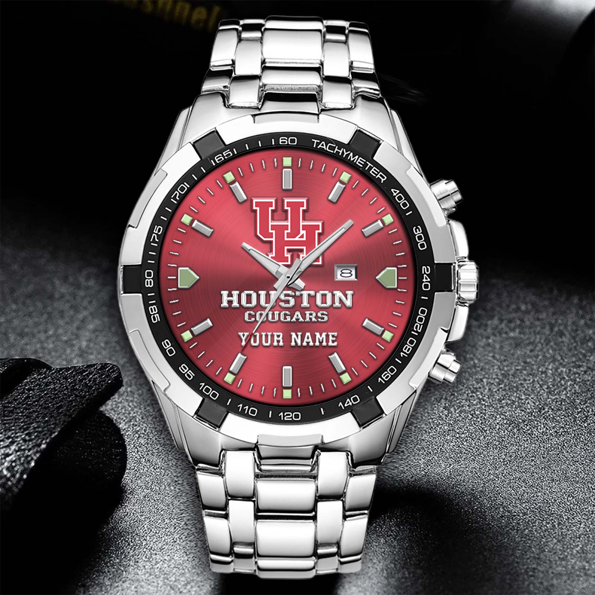 Alternative view of Houston Cougars Alloy Men Quartz Watch Custom Your Name, Sport Men Watch, FootBall Fan Gifts EHIVM-02261048