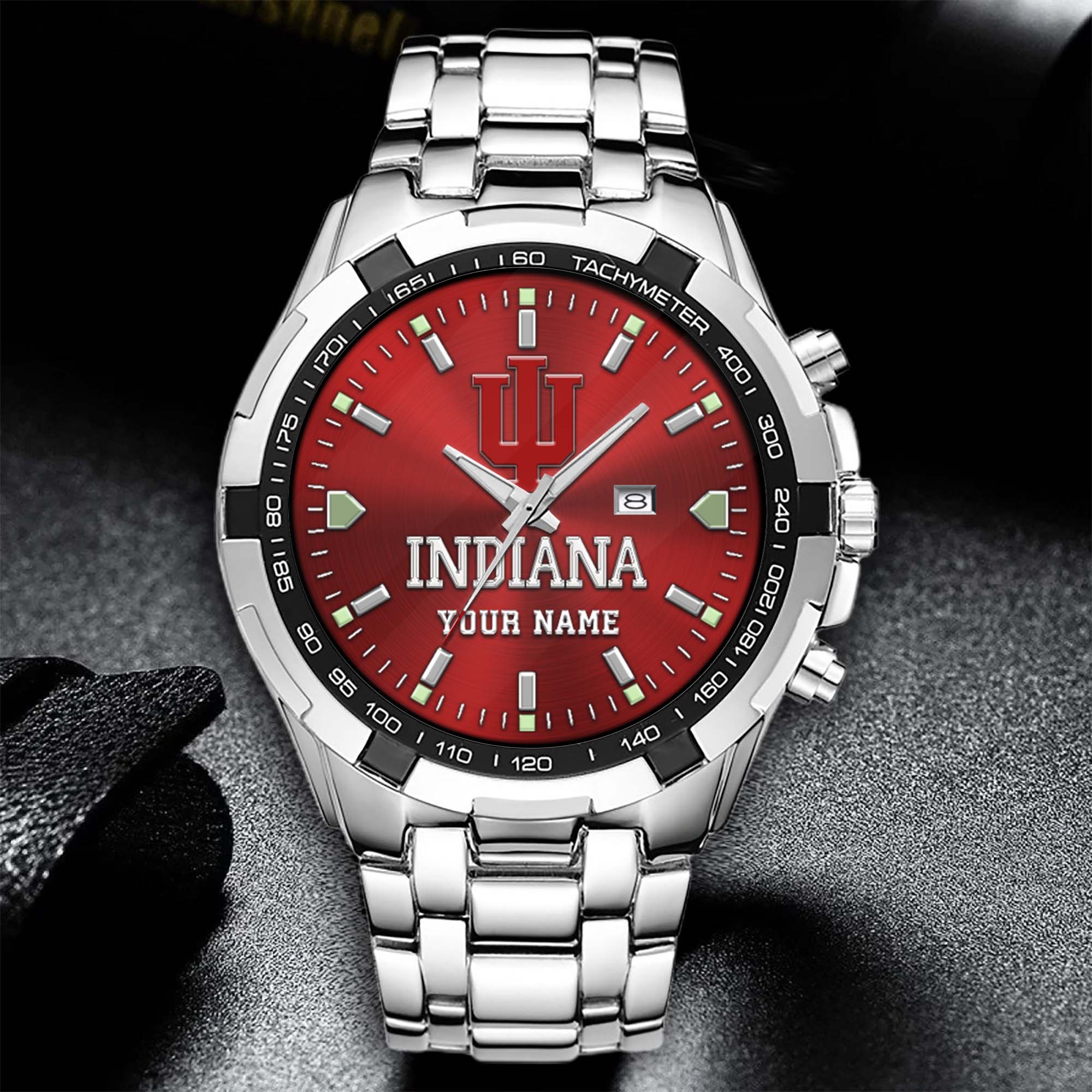Alternative view of Indiana Hoosiers Alloy Men Quartz Watch Custom Your Name, Sport Men Watch, FootBall Fan Gifts EHIVM-02261048