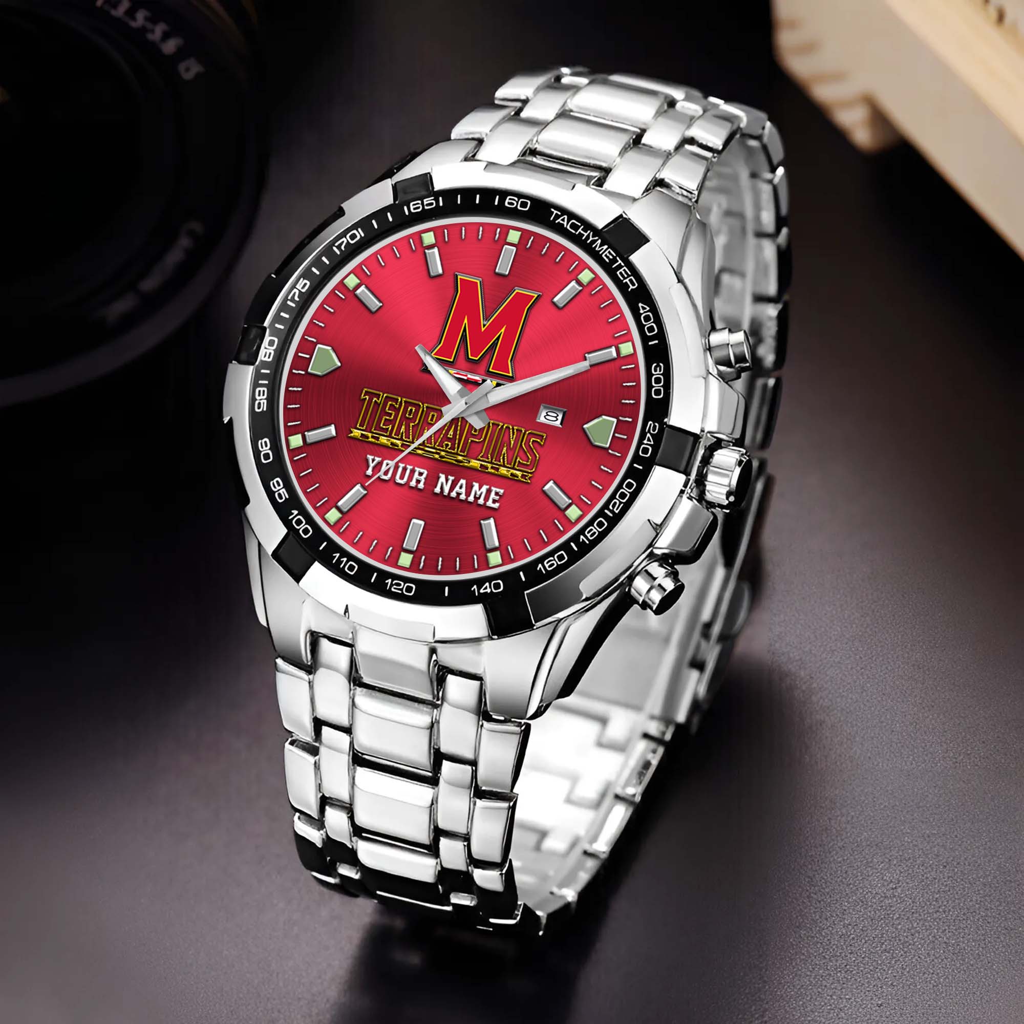 Maryland Terrapins Alloy Men Quartz Watch Custom Your Name, Sport Men Watch, FootBall Fan Gifts EHIVM-02261048