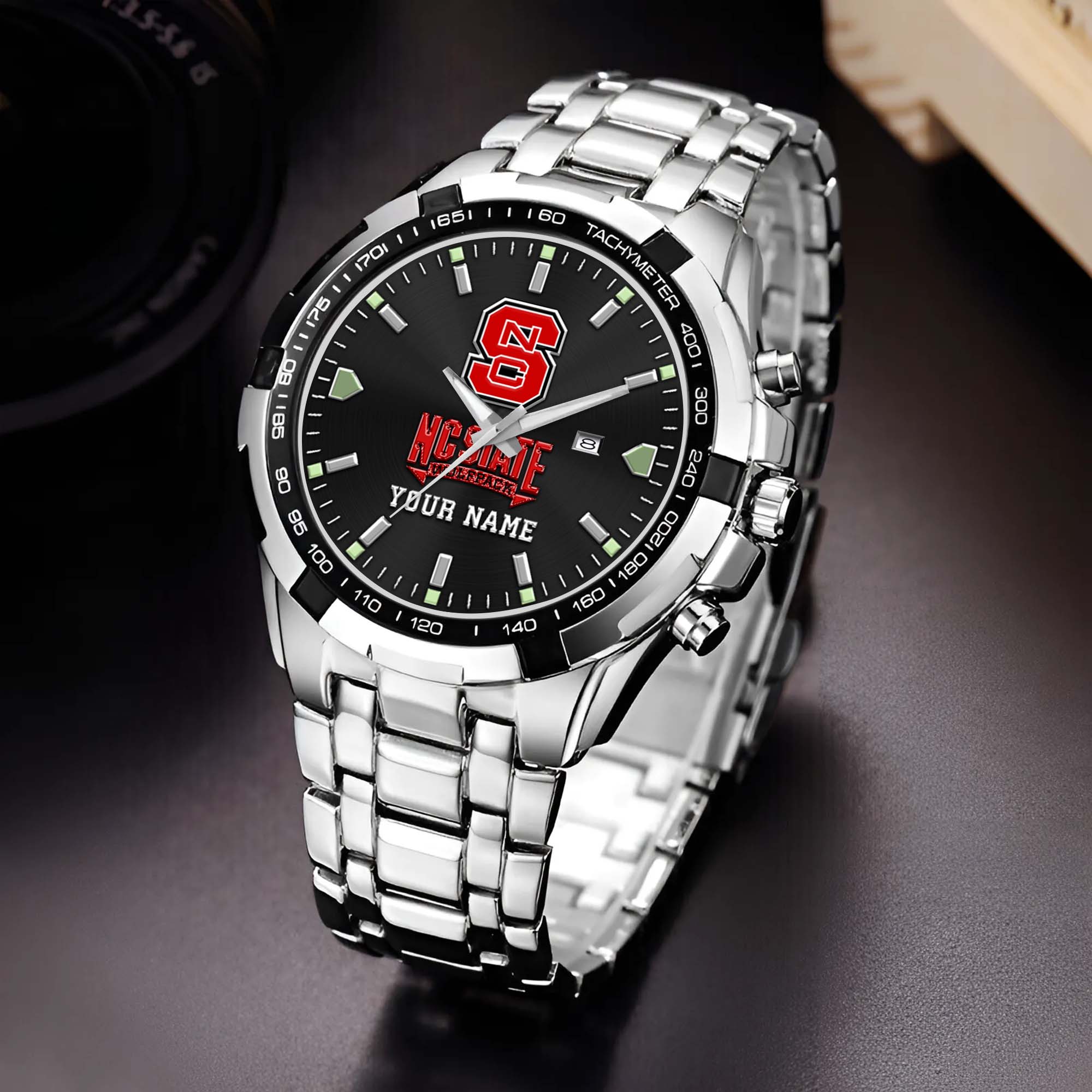 NC State Wolfpack Alloy Men Quartz Watch Custom Your Name, Sport Men Watch, FootBall Fan Gifts EHIVM-02261048