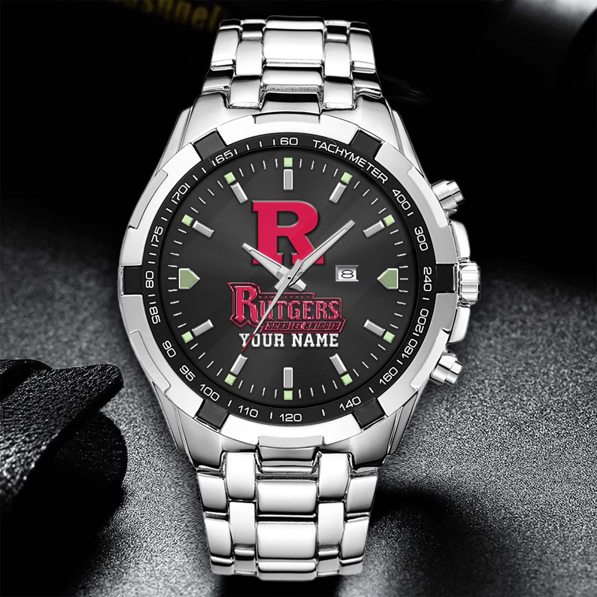 Alternative view of Rutgers Scarlet Knights Alloy Men Quartz Watch Custom Your Name, Sport Men Watch, FootBall Fan Gifts EHIVM-02261048