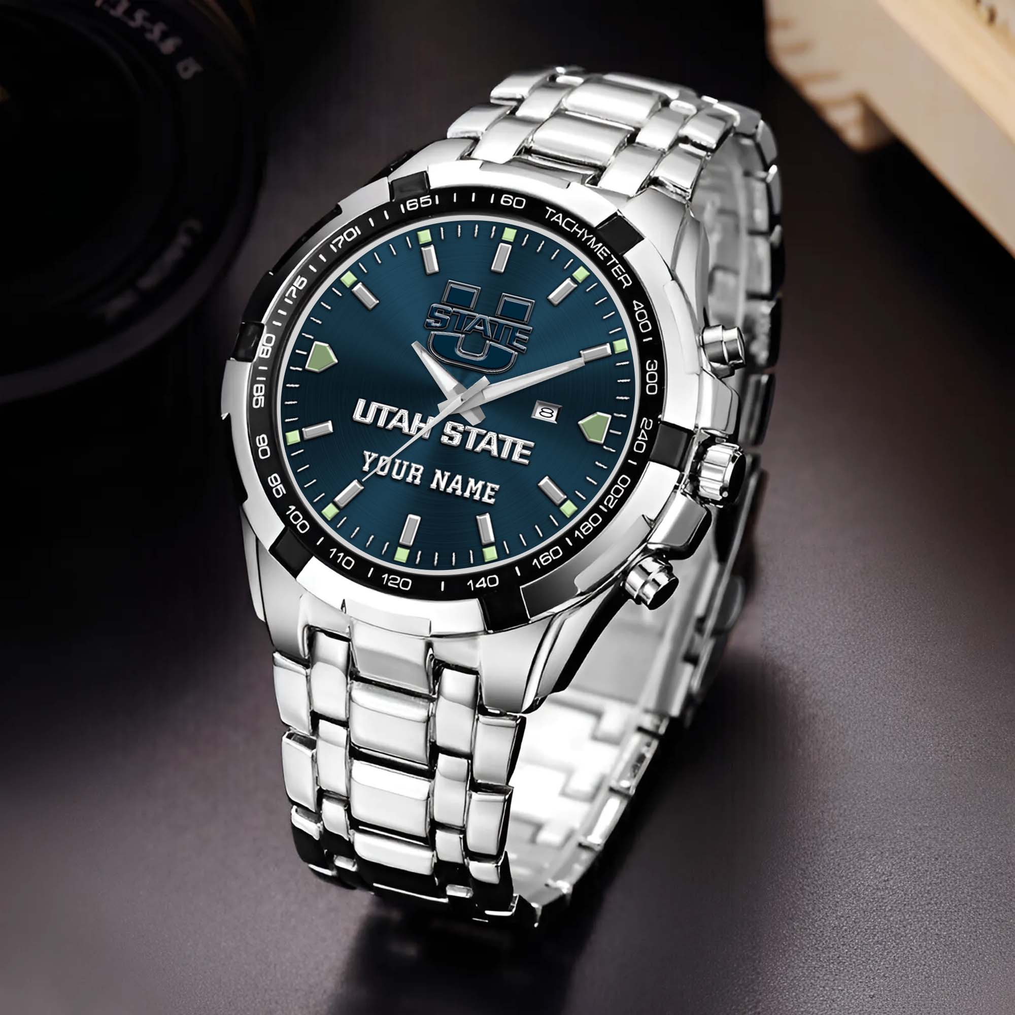 Utah State Aggies Alloy Men Quartz Watch Custom Your Name, Sport Men Watch, FootBall Fan Gifts EHIVM-02261048