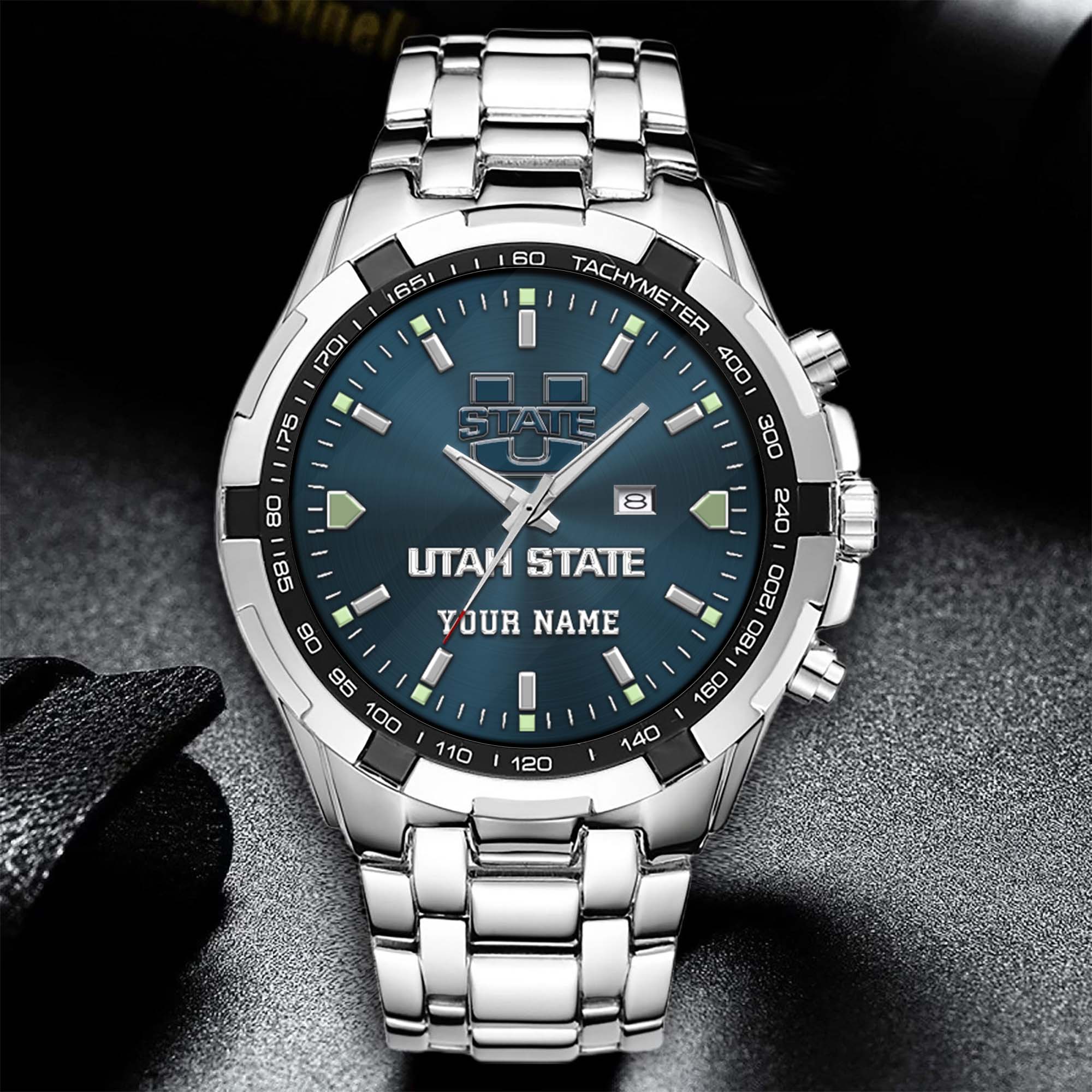 Alternative view of Utah State Aggies Alloy Men Quartz Watch Custom Your Name, Sport Men Watch, FootBall Fan Gifts EHIVM-02261048