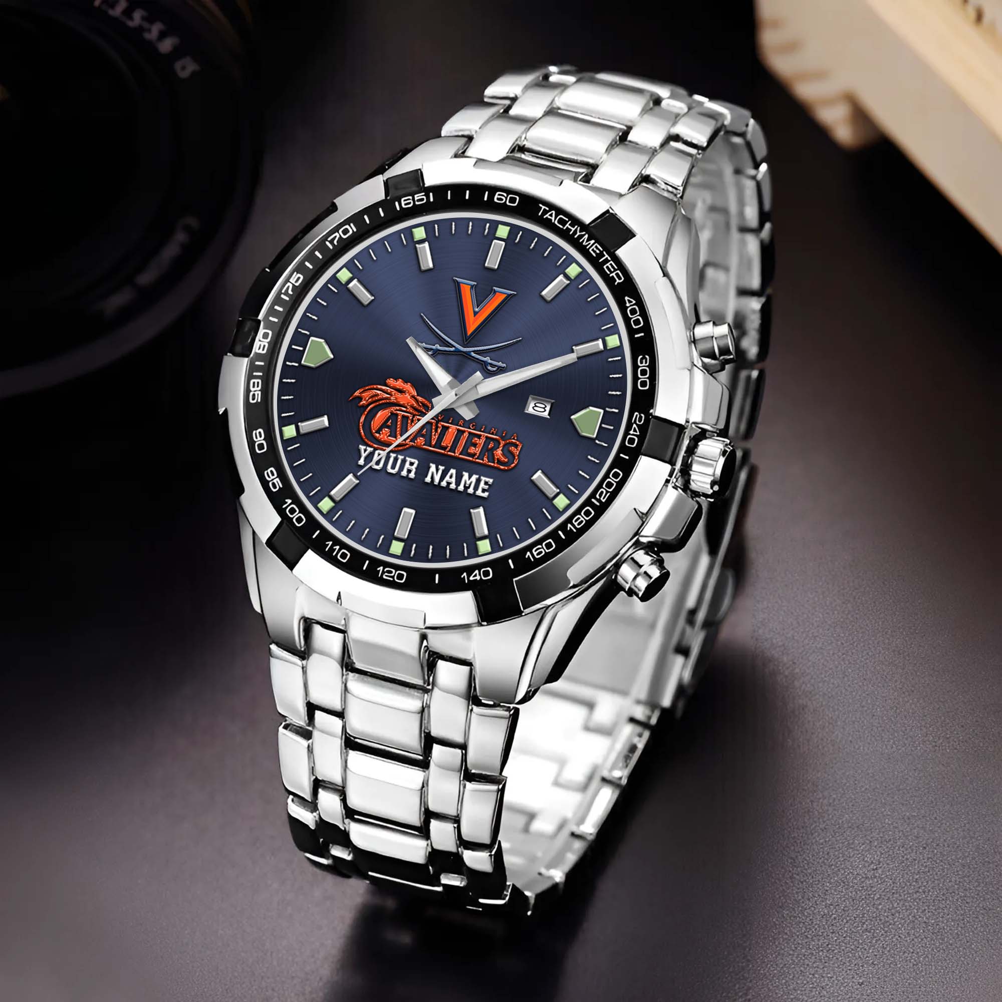 Virginia Cavaliers Alloy Men Quartz Watch Custom Your Name, Sport Men Watch, FootBall Fan Gifts EHIVM-02261048