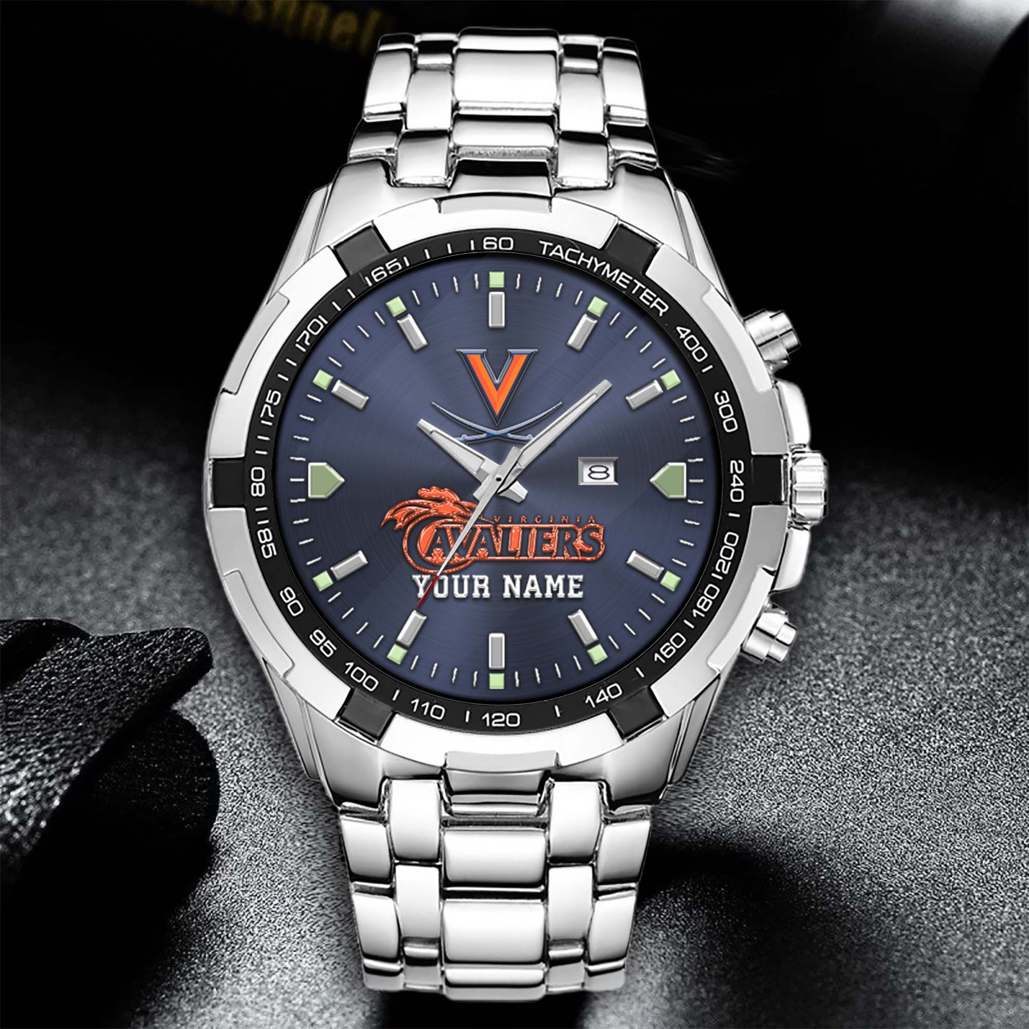 Alternative view of Virginia Cavaliers Alloy Men Quartz Watch Custom Your Name, Sport Men Watch, FootBall Fan Gifts EHIVM-02261048
