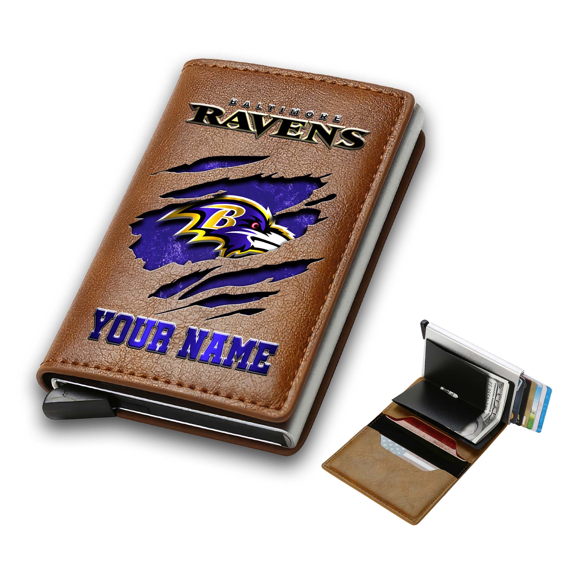 Alternative view of Baltimore Ravens Men Wallet Custom Your Name, Football Team Men Wallet For Fans, Gifts For Football Lovers EHIVM-03061165