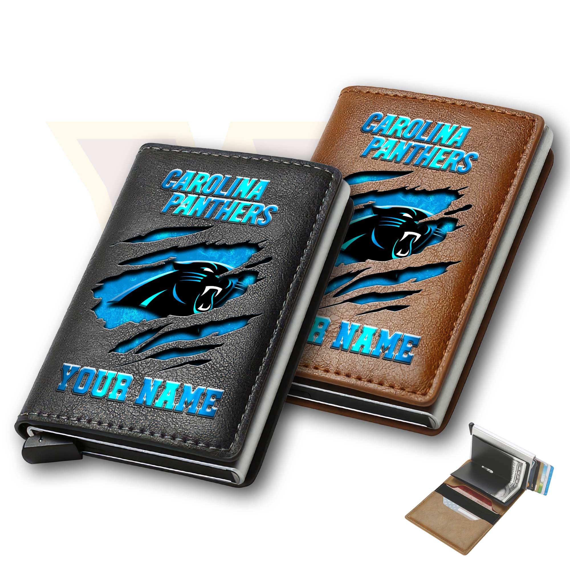Carolina Panthers Men Wallet Custom Your Name, Football Team Men Wallet For Fans, Gifts For Football Lovers EHIVM-03061165