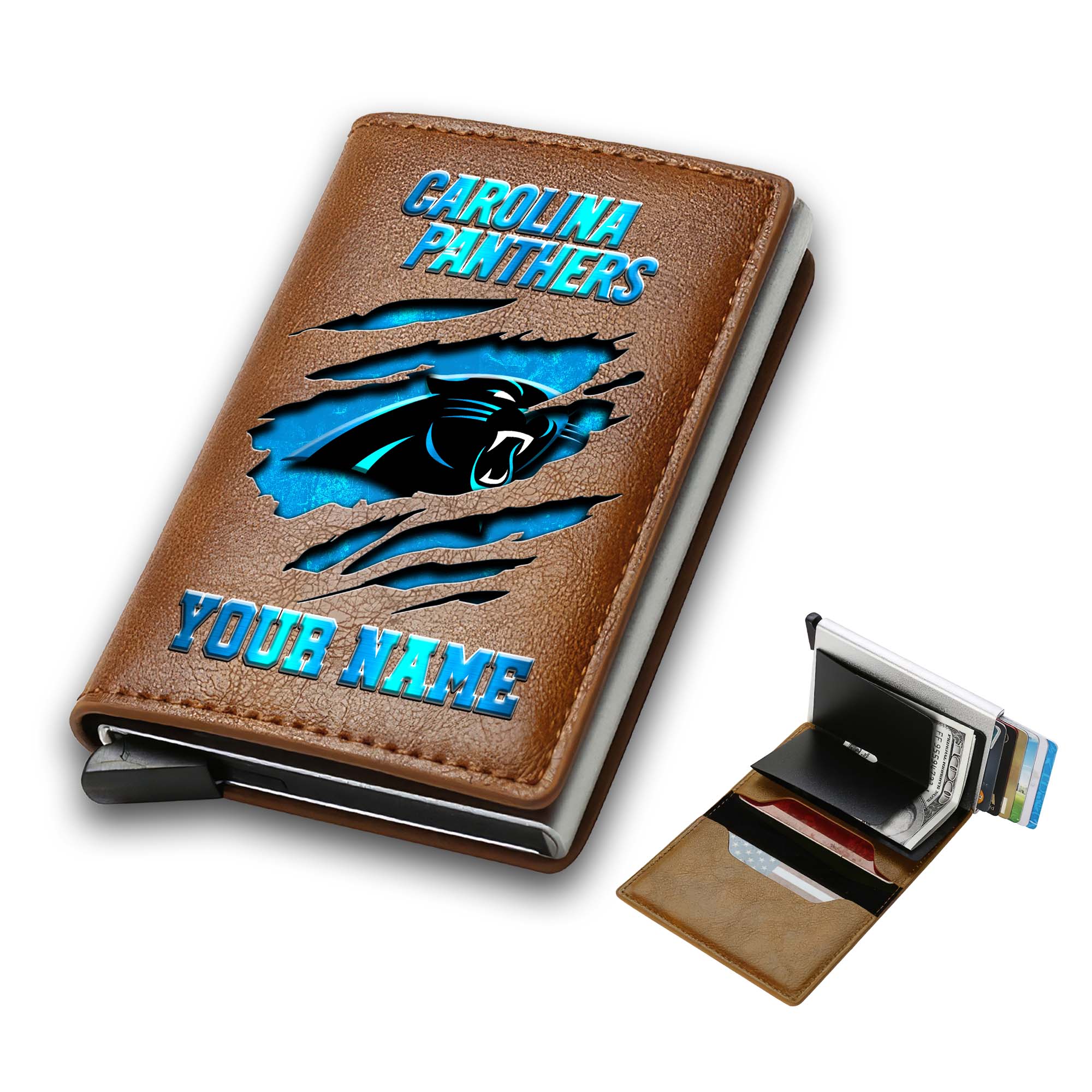 Alternative view of Carolina Panthers Men Wallet Custom Your Name, Football Team Men Wallet For Fans, Gifts For Football Lovers EHIVM-03061165