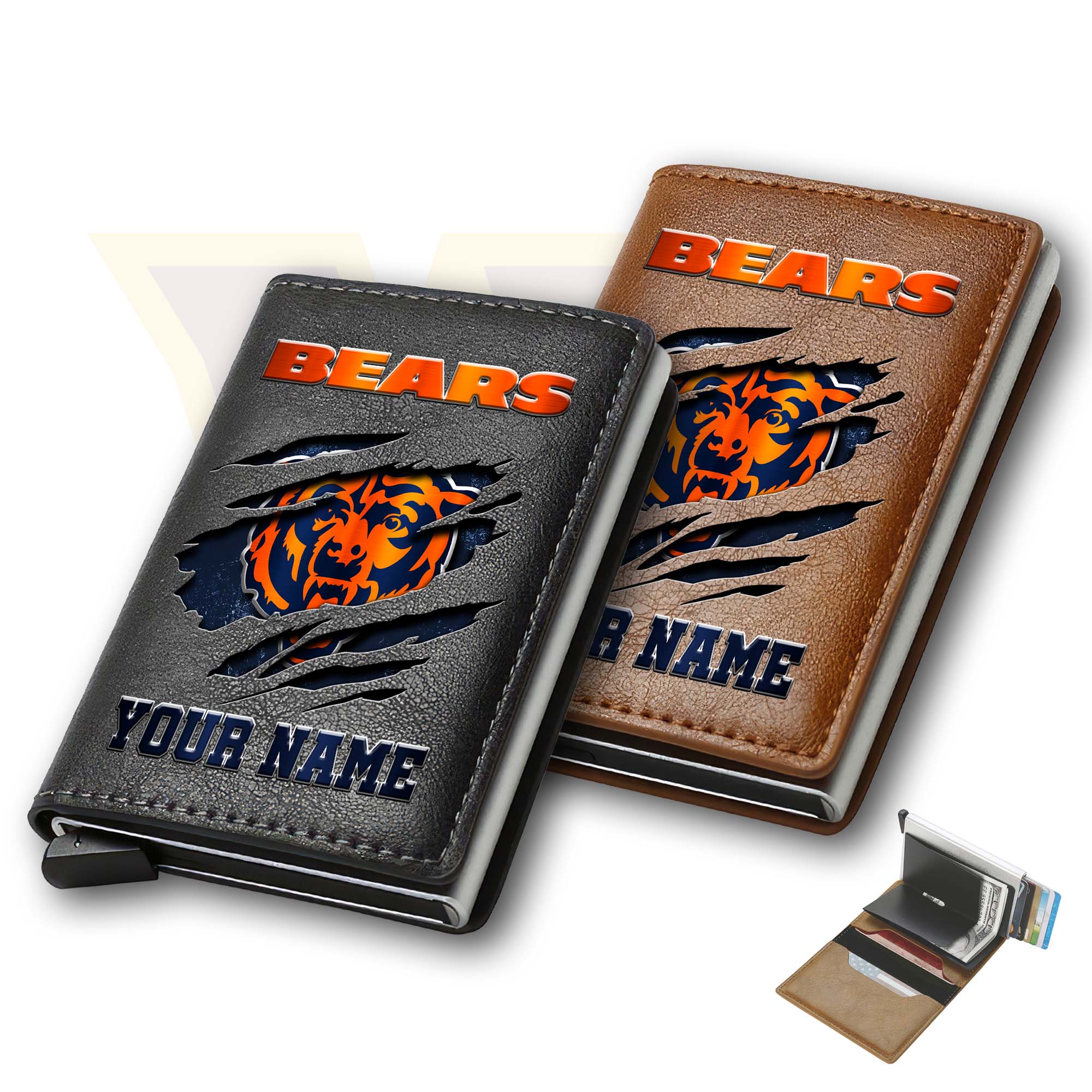 Chicago Bears Men Wallet Custom Your Name, Football Team Men Wallet For Fans, Gifts For Football Lovers EHIVM-03061165
