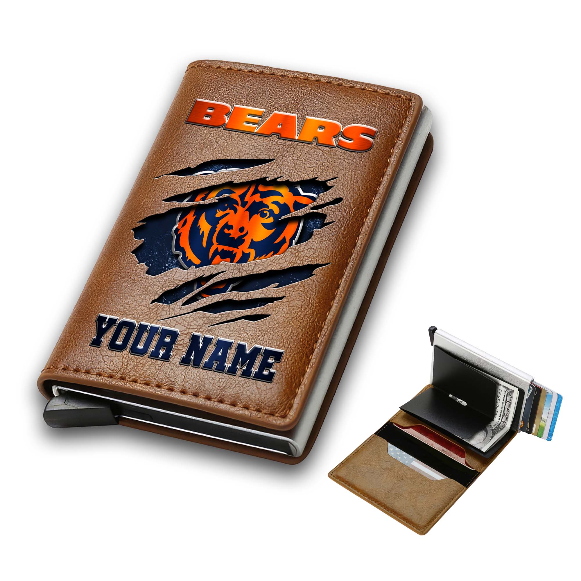 Alternative view of Chicago Bears Men Wallet Custom Your Name, Football Team Men Wallet For Fans, Gifts For Football Lovers EHIVM-03061165