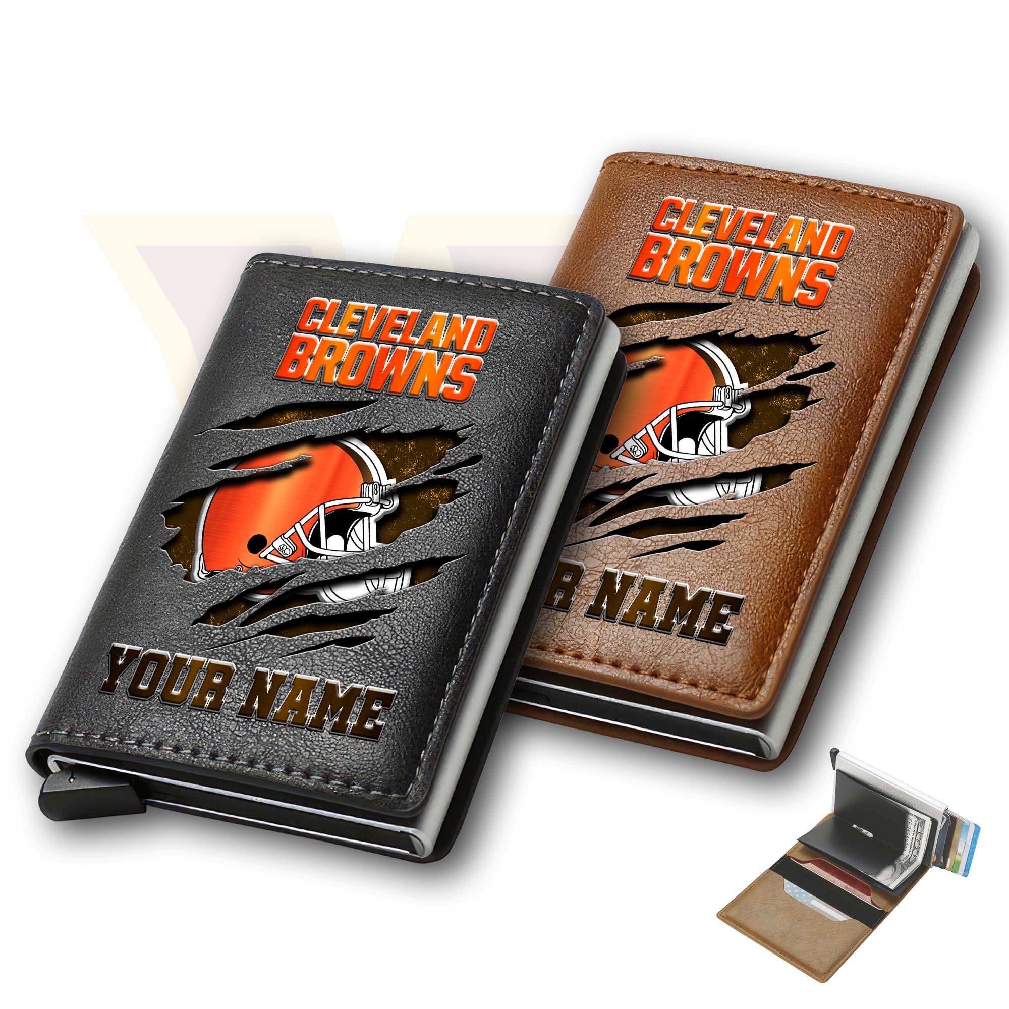 Cleveland Browns Men Wallet Custom Your Name, Football Team Men Wallet For Fans, Gifts For Football Lovers EHIVM-03061165