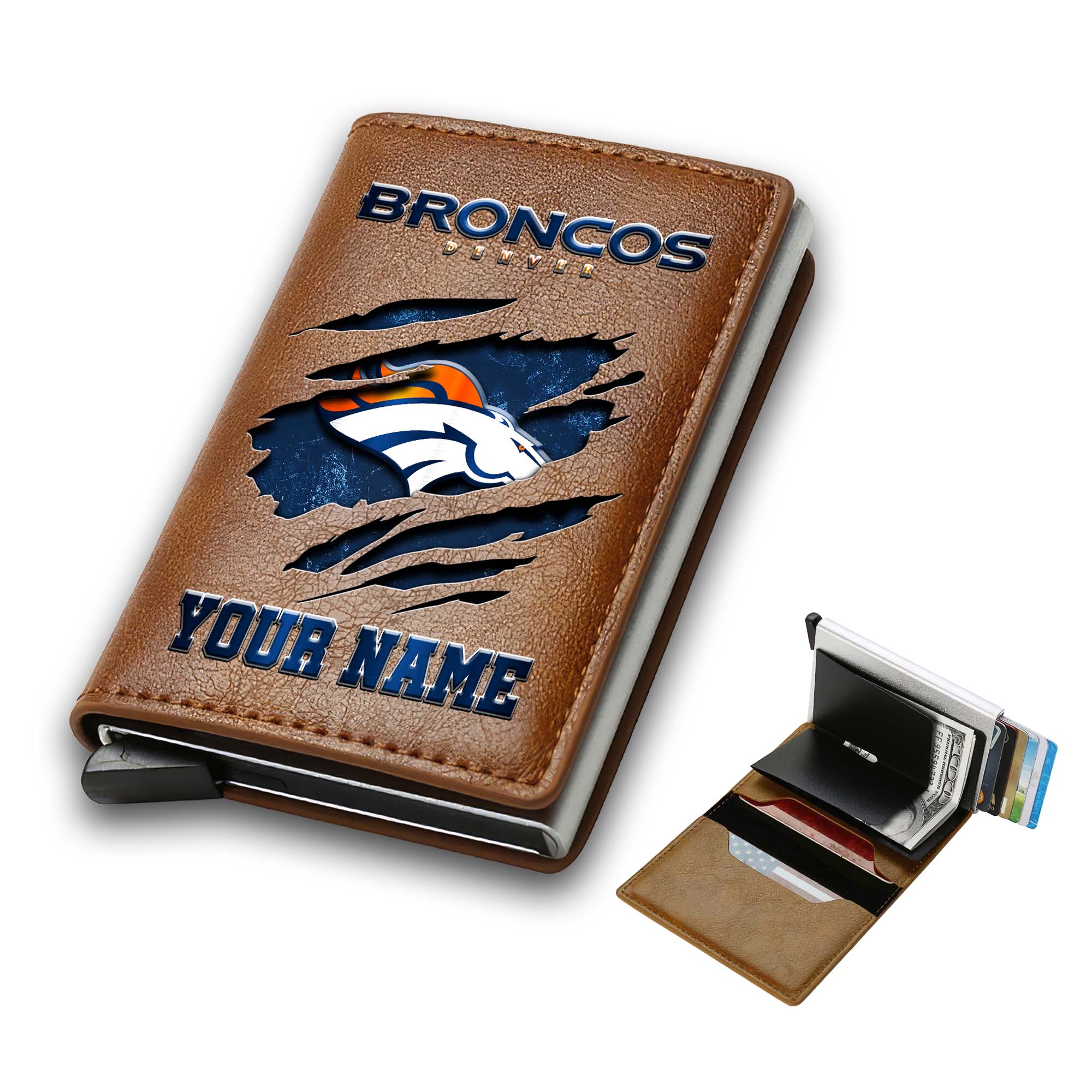 Alternative view of Denver Broncos Men Wallet Custom Your Name, Football Team Men Wallet For Fans, Gifts For Football Lovers EHIVM-03061165