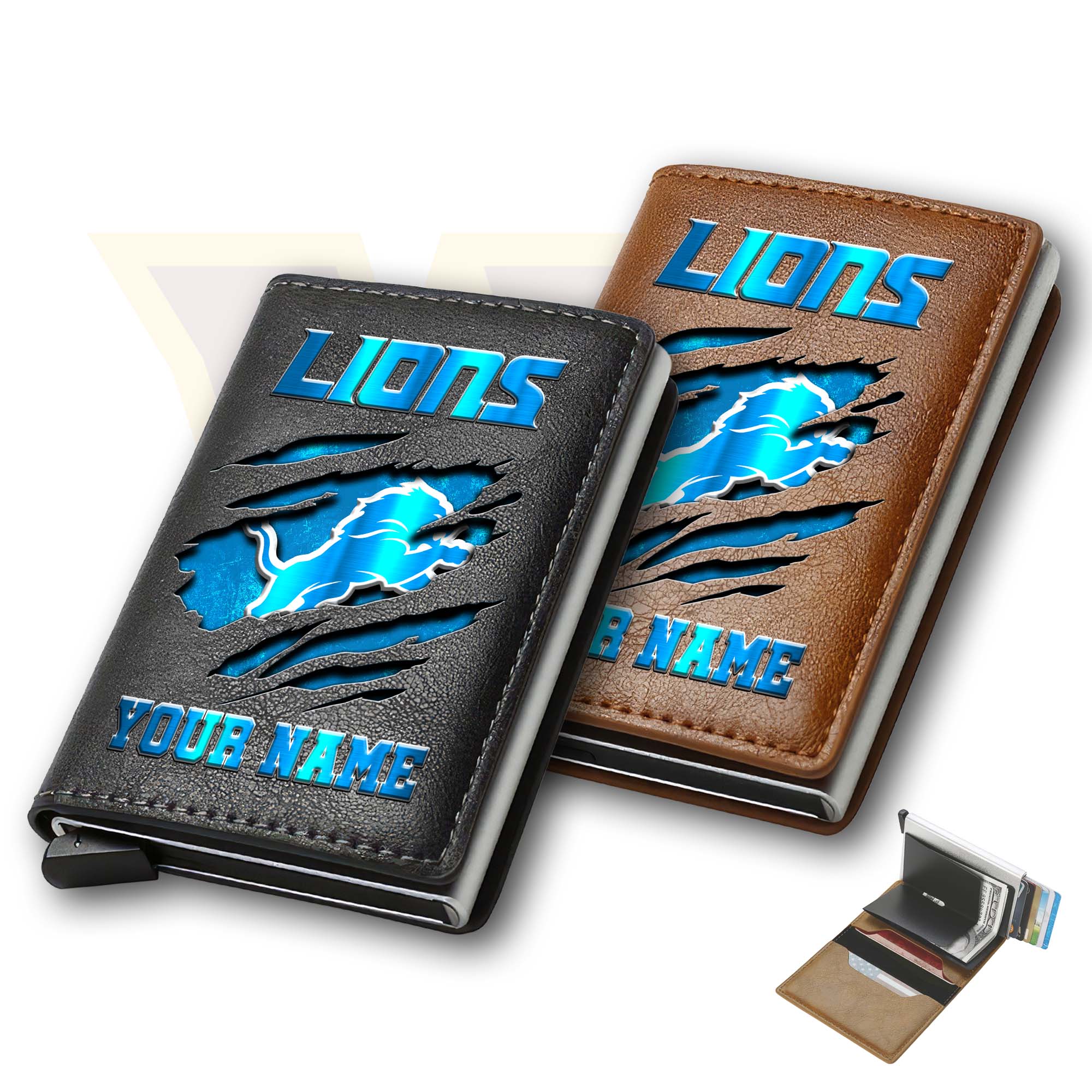 Detroit Lions Men Wallet Custom Your Name, Football Team Men Wallet For Fans, Gifts For Football Lovers EHIVM-03061165