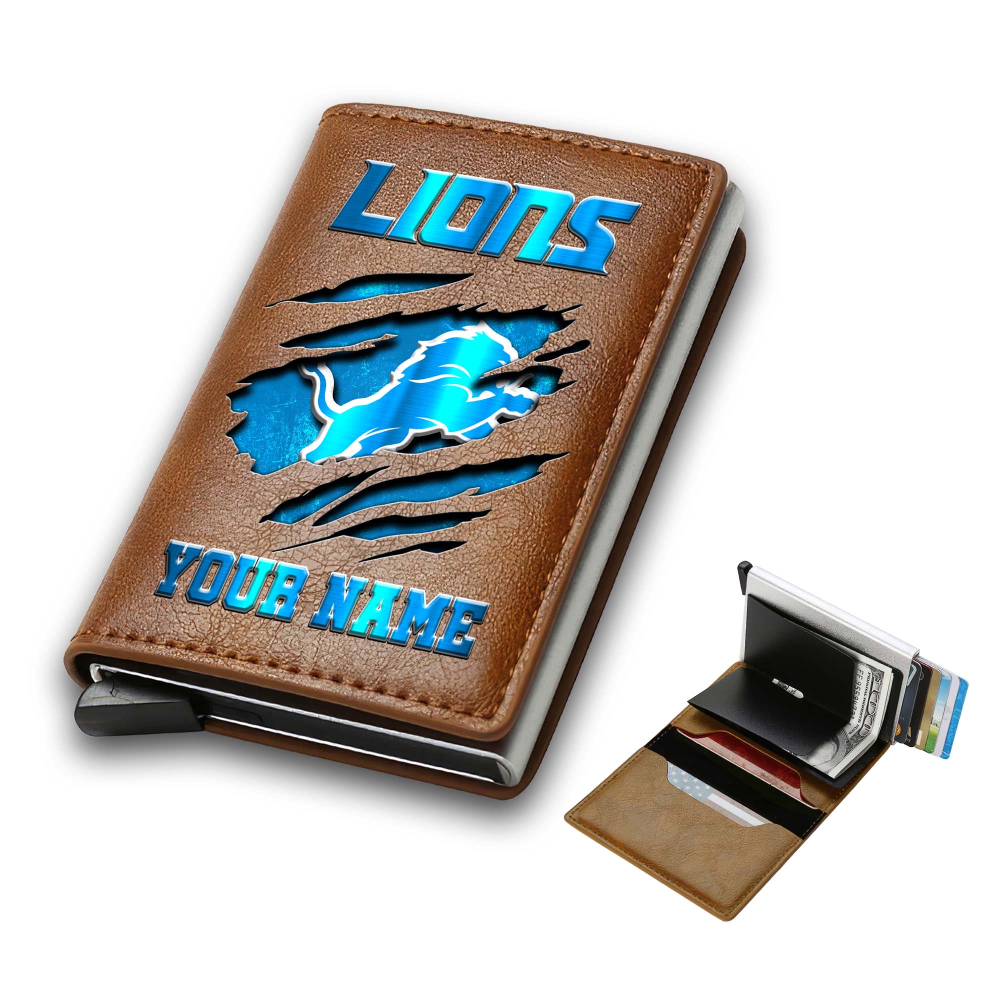 Alternative view of Detroit Lions Men Wallet Custom Your Name, Football Team Men Wallet For Fans, Gifts For Football Lovers EHIVM-03061165