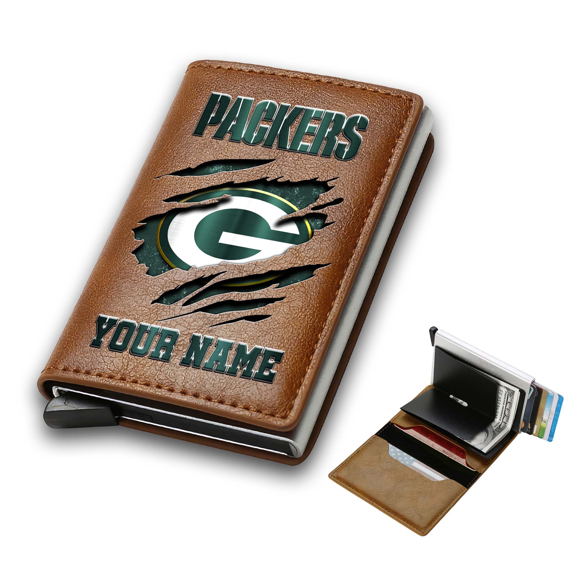 Alternative view of Green Bay Packers Men Wallet Custom Your Name, Football Team Men Wallet For Fans, Gifts For Football Lovers EHIVM-03061165