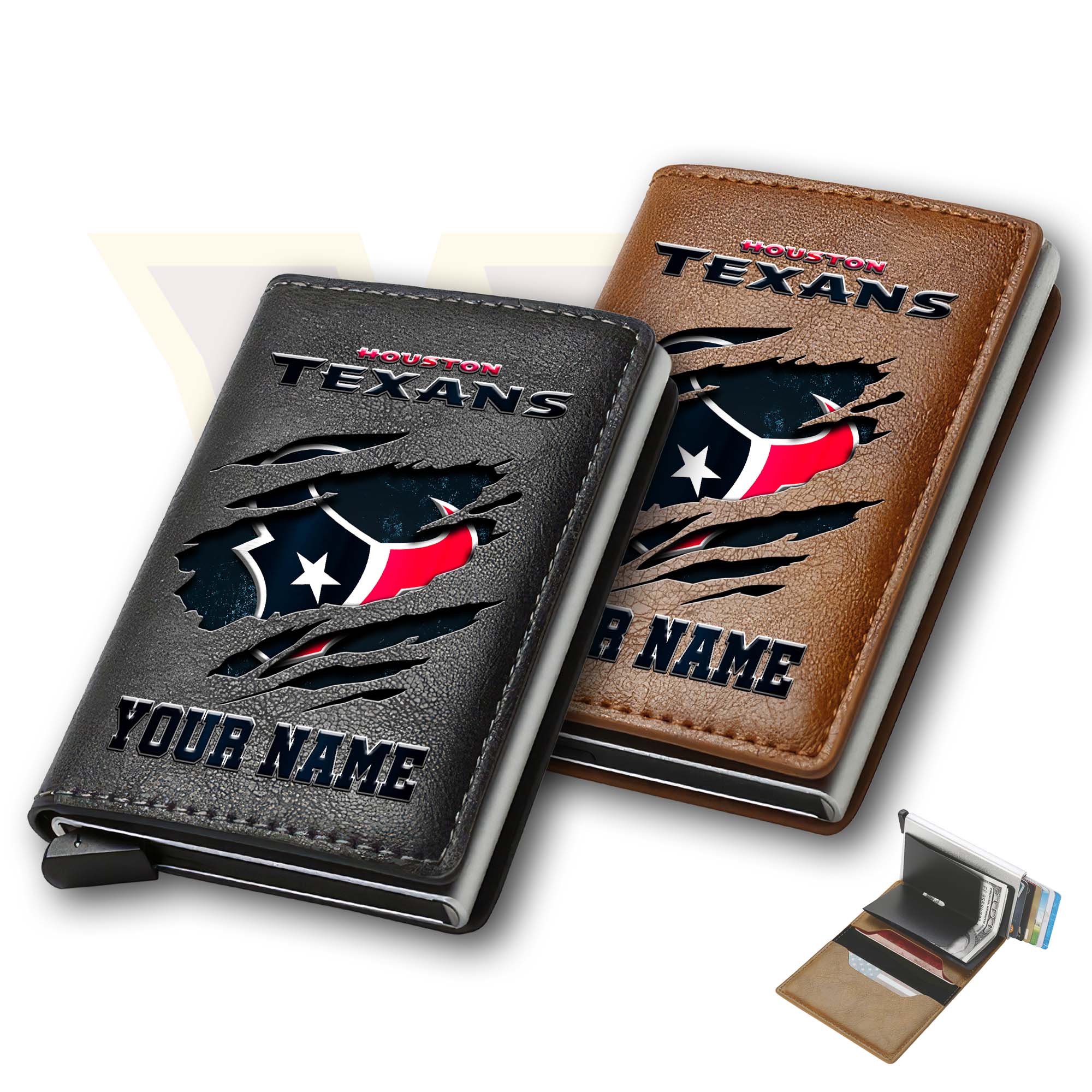 Houston Texans Men Wallet Custom Your Name, Football Team Men Wallet For Fans, Gifts For Football Lovers EHIVM-03061165