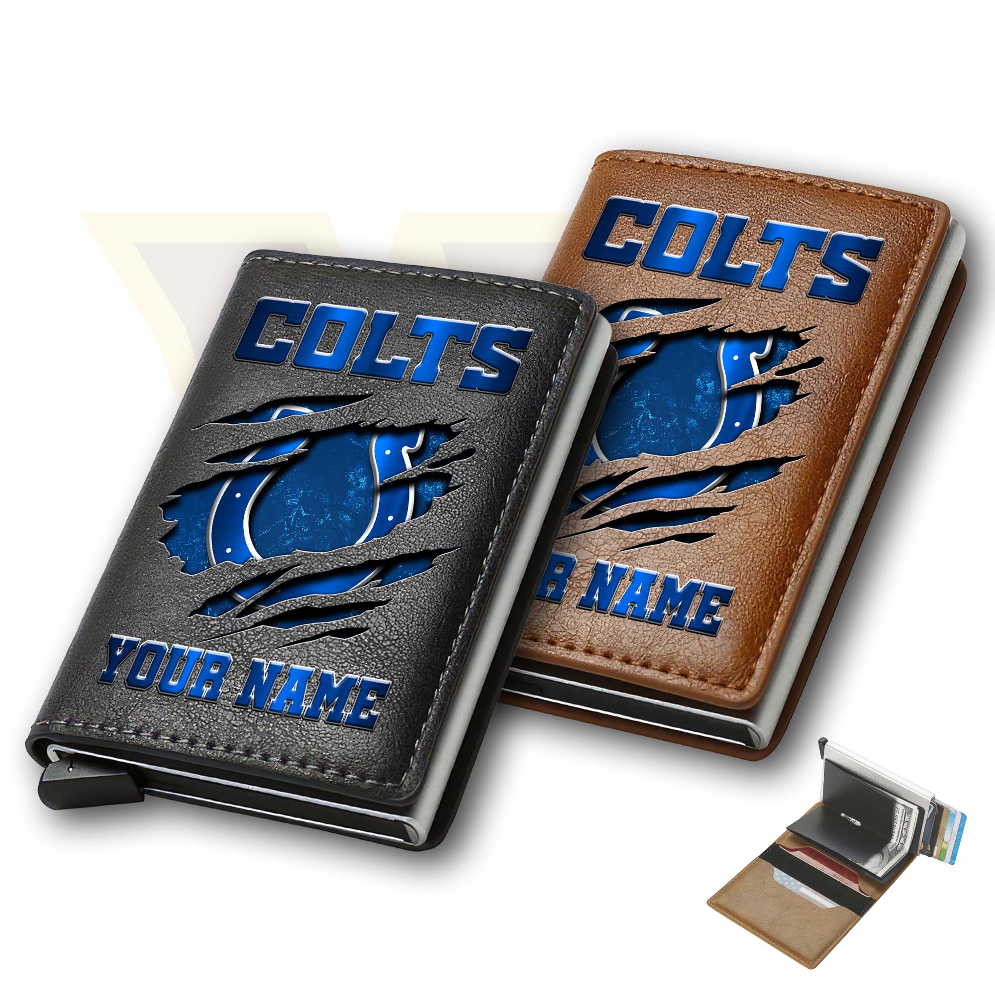 Indianapolis Colts Men Wallet Custom Your Name, Football Team Men Wallet For Fans, Gifts For Football Lovers EHIVM-03061165