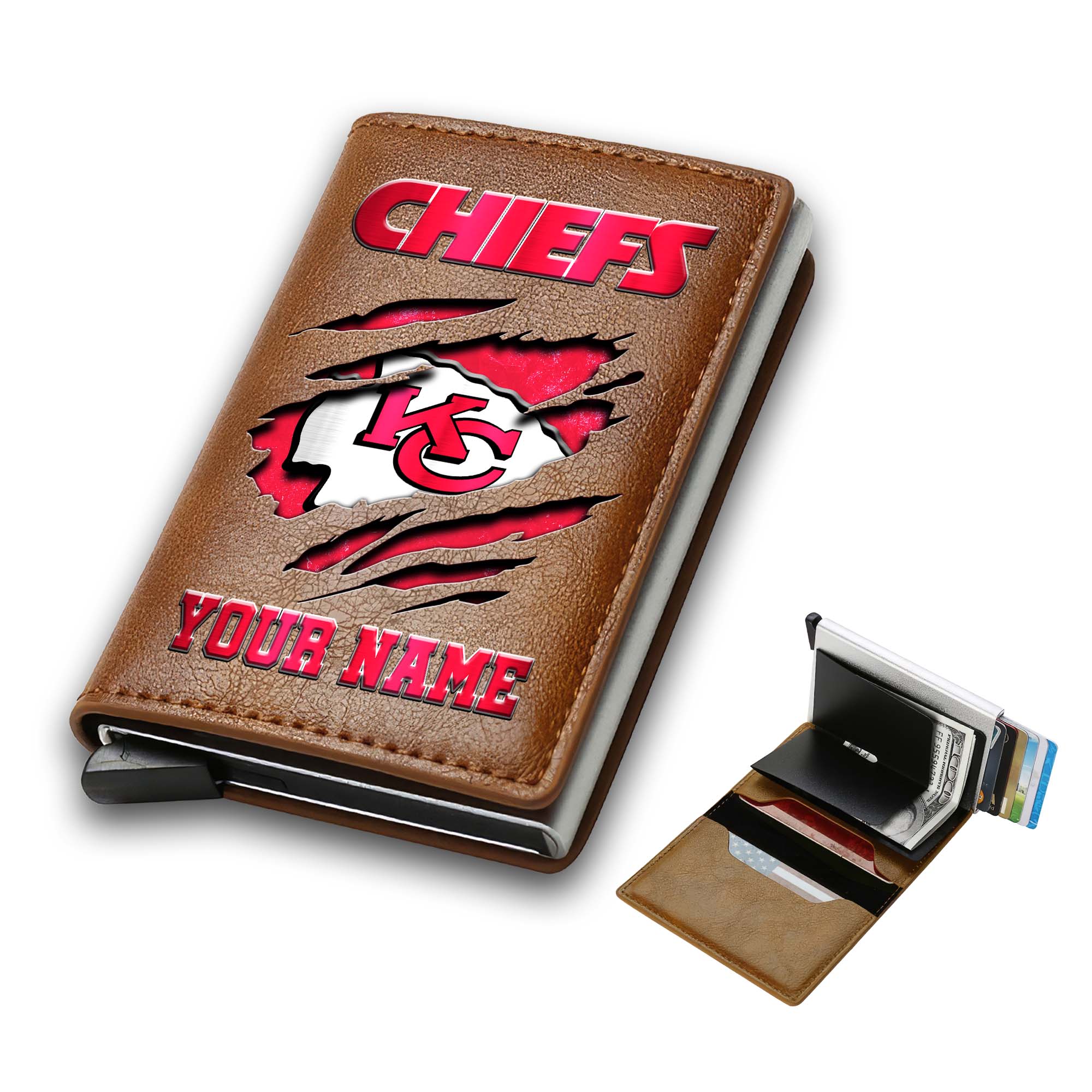 Alternative view of Kansas City Chiefs Men Wallet Custom Your Name, Football Team Men Wallet For Fans, Gifts For Football Lovers EHIVM-03061165