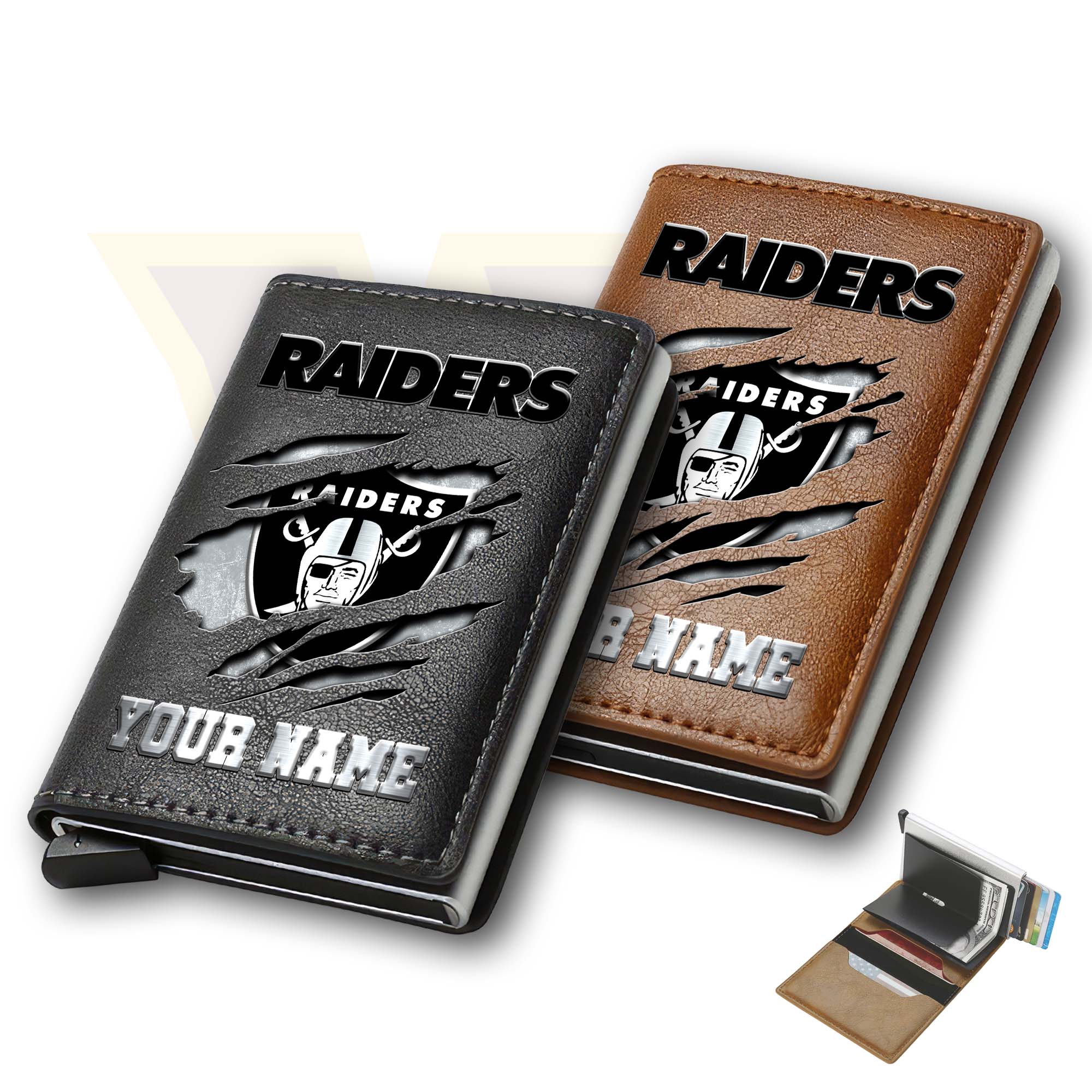 Las Vegas Raiders Men Wallet Custom Your Name, Football Team Men Wallet For Fans, Gifts For Football Lovers EHIVM-03061165