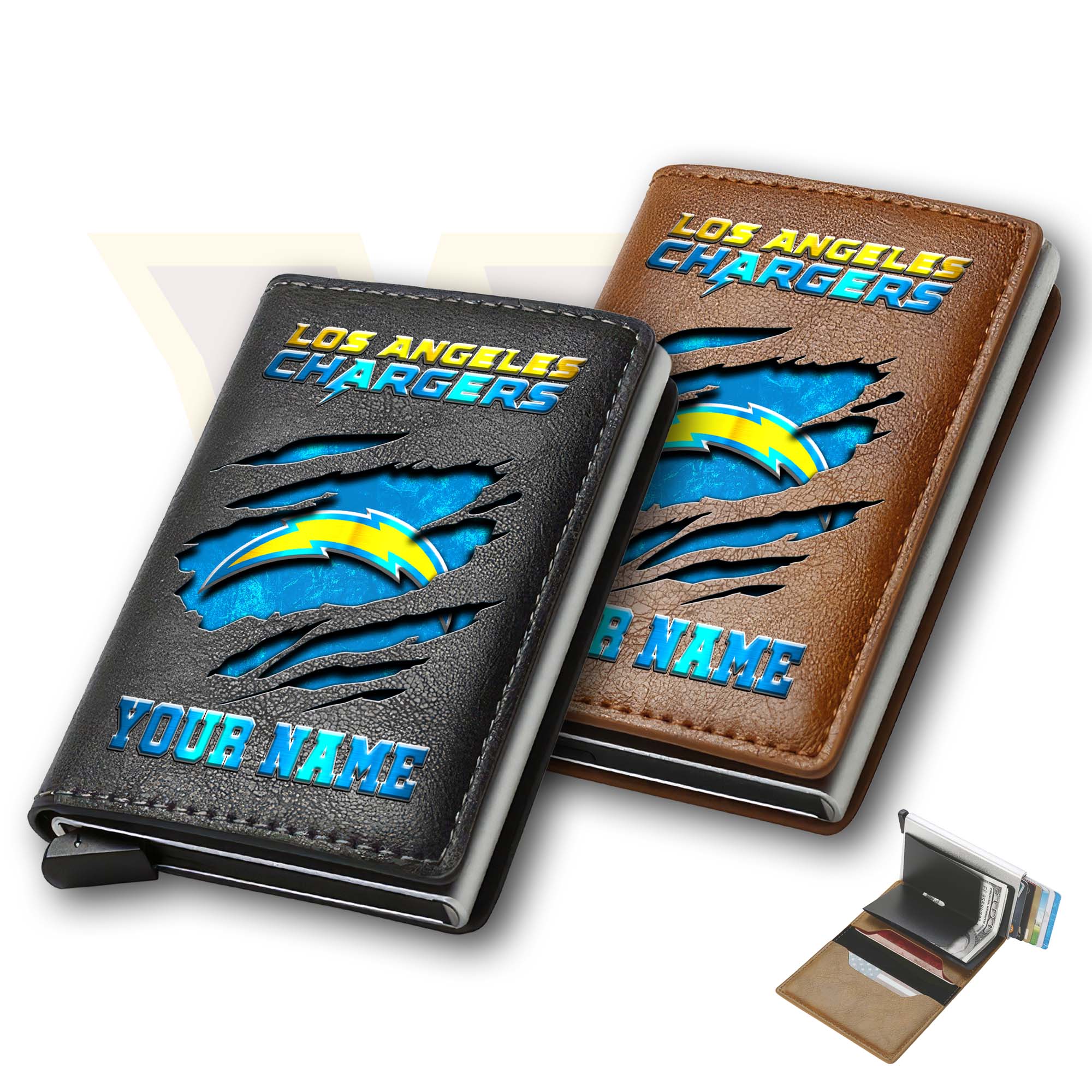 Los Angeles Chargers Men Wallet Custom Your Name, Football Team Men Wallet For Fans, Gifts For Football Lovers EHIVM-03061165