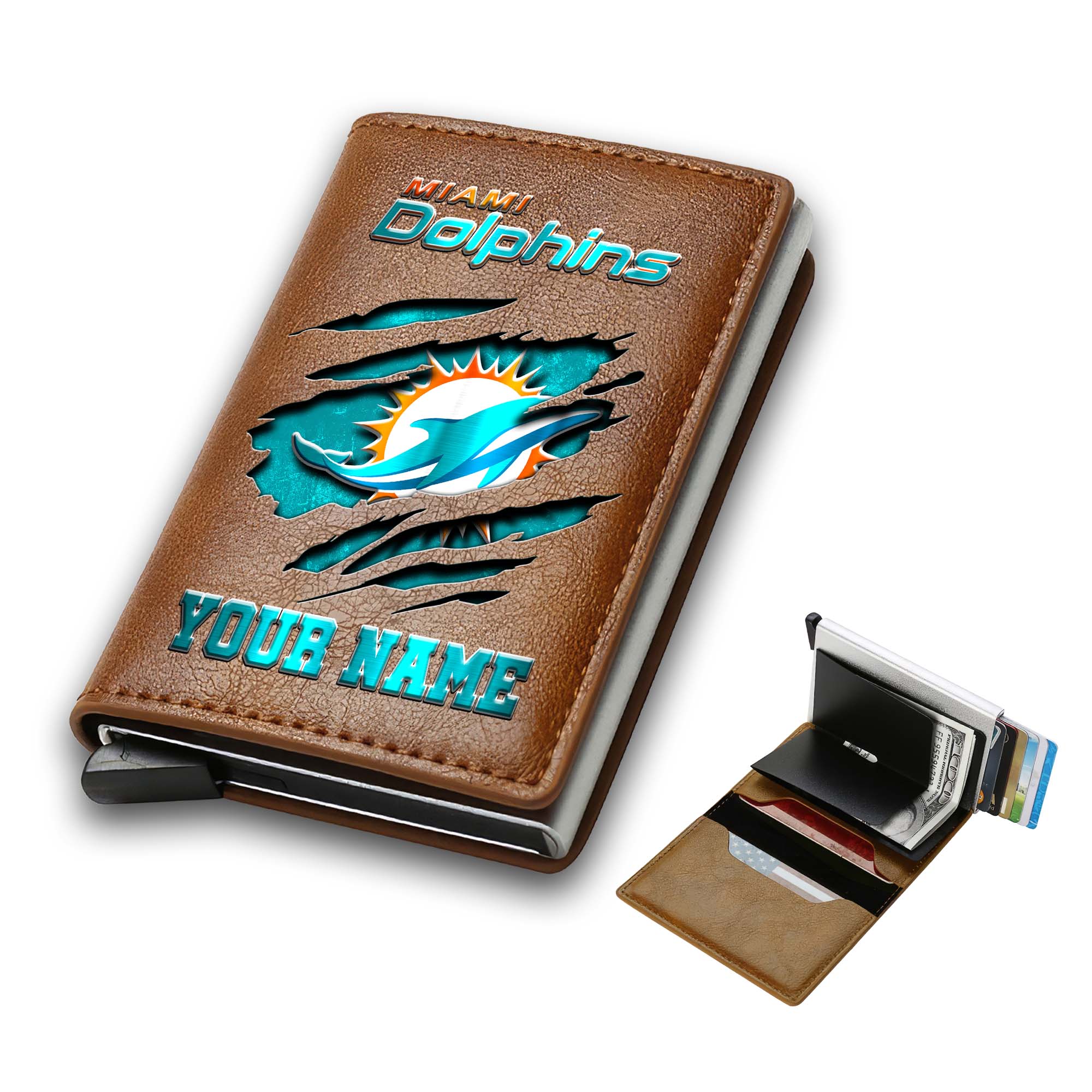 Alternative view of Miami Dolphins Men Wallet Custom Your Name, Football Team Men Wallet For Fans, Gifts For Football Lovers EHIVM-03061165