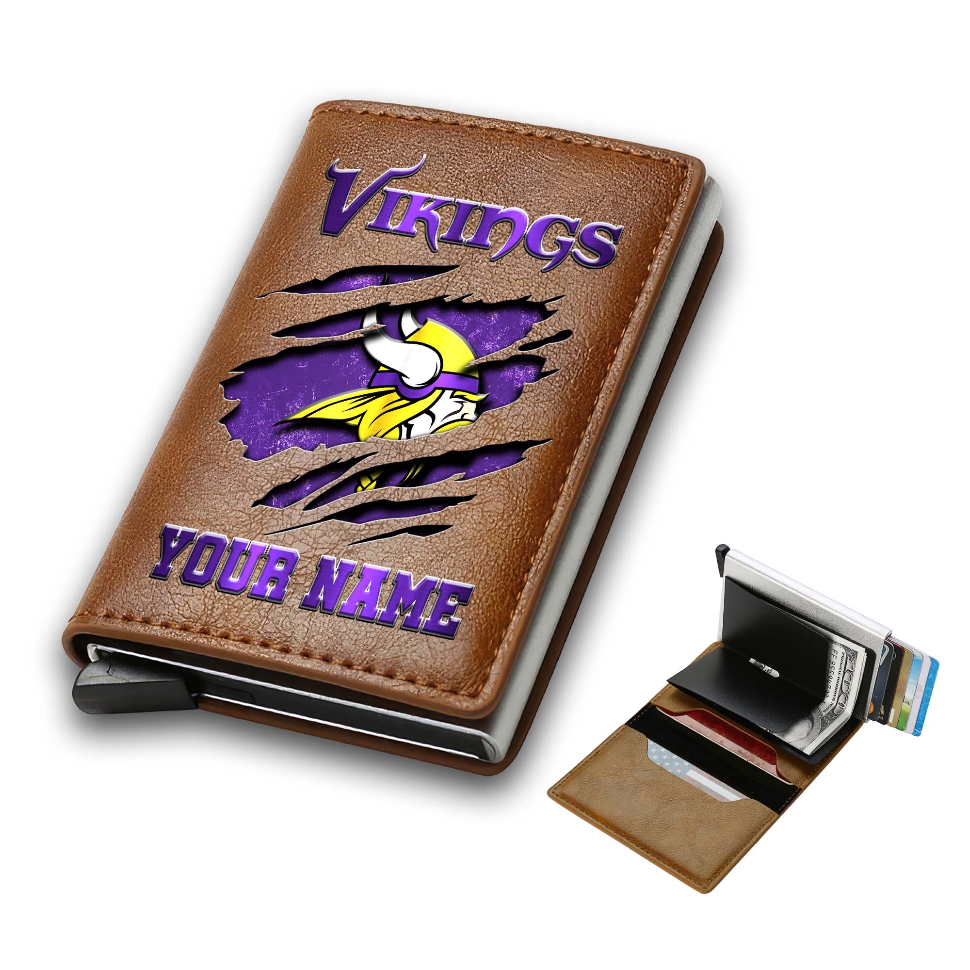 Alternative view of Minnesota Vikings Men Wallet Custom Your Name, Football Team Men Wallet For Fans, Gifts For Football Lovers EHIVM-03061165