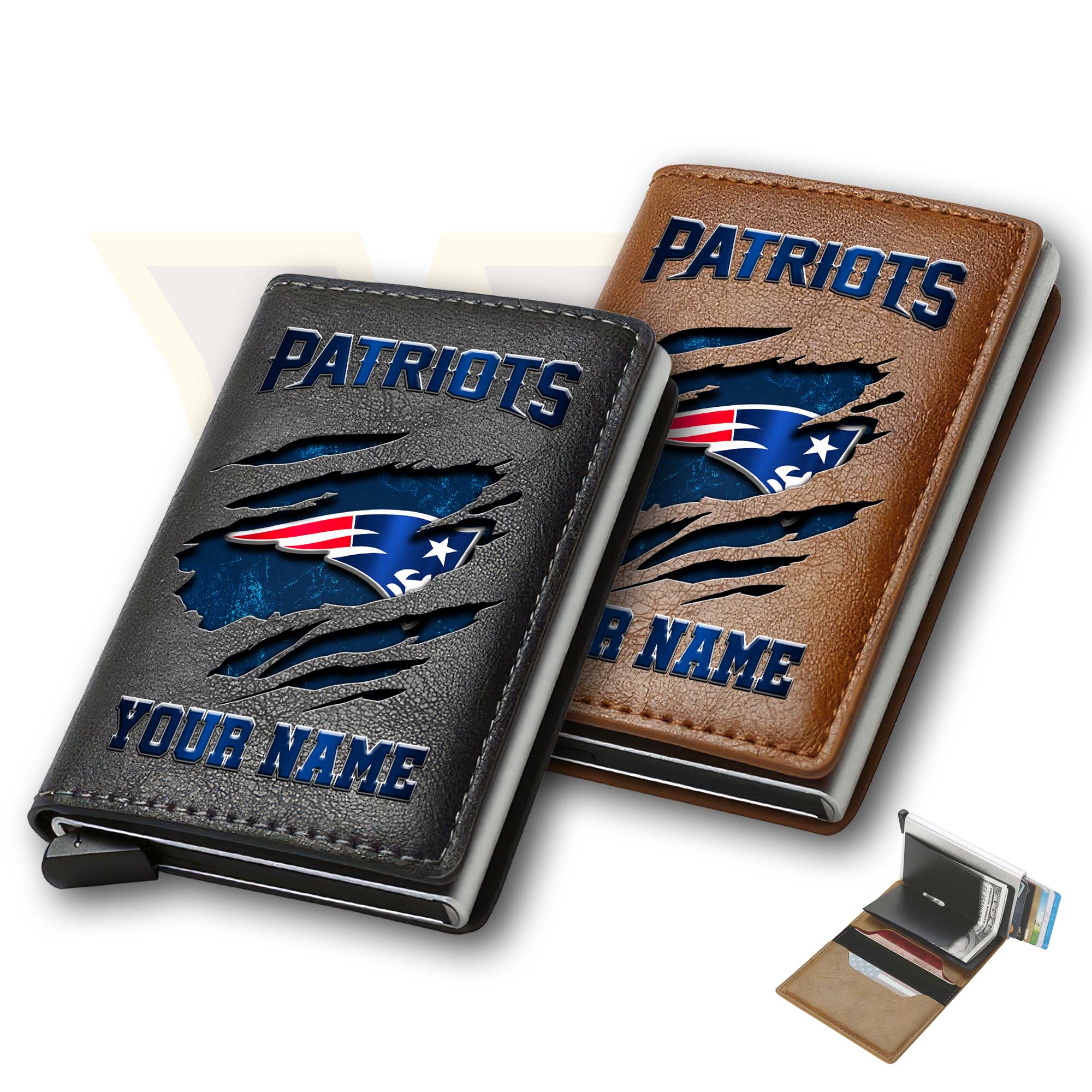 New England Patriots Men Wallet Custom Your Name, Football Team Men Wallet For Fans, Gifts For Football Lovers EHIVM-03061165