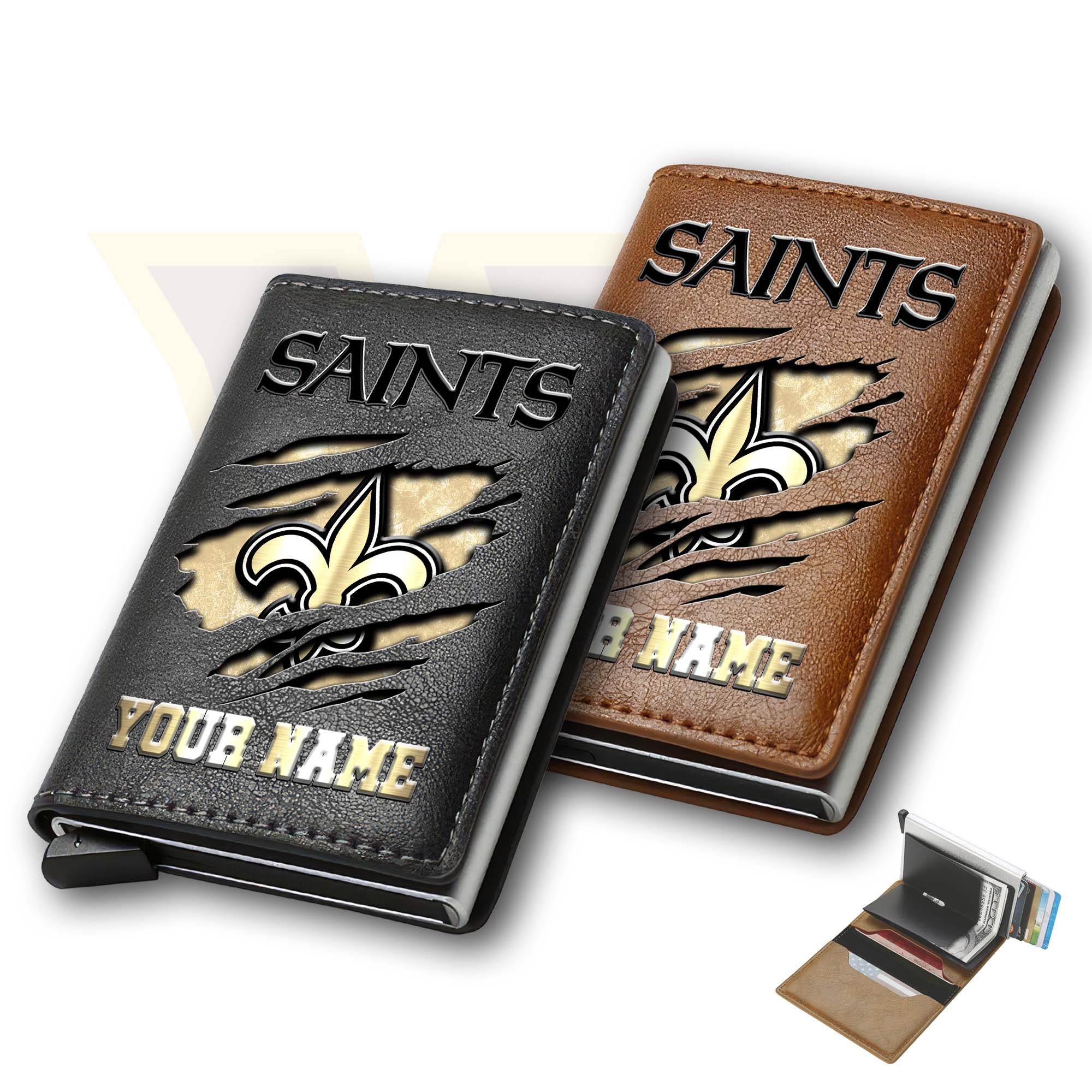 New Orleans Saints Men Wallet Custom Your Name, Football Team Men Wallet For Fans, Gifts For Football Lovers EHIVM-03061165