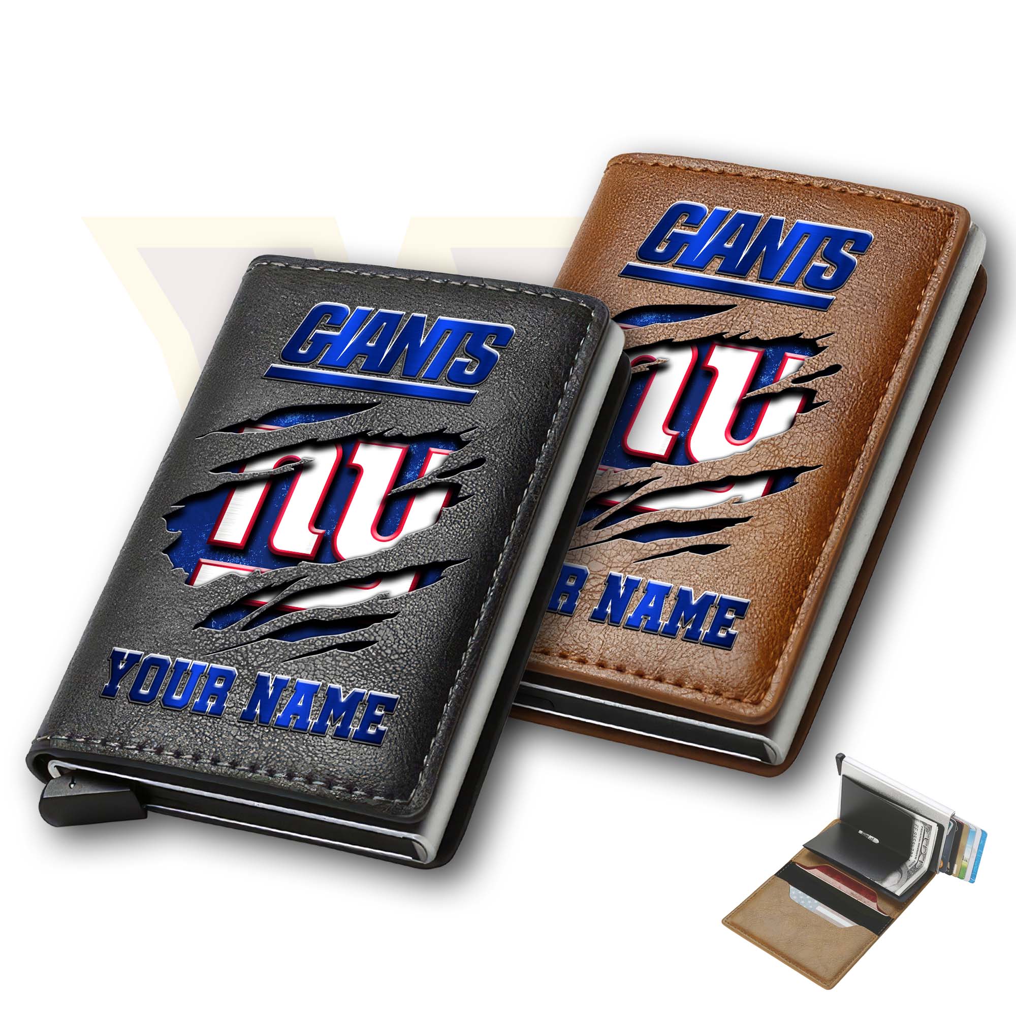 New York Giants Men Wallet Custom Your Name, Football Team Men Wallet For Fans, Gifts For Football Lovers EHIVM-03061165