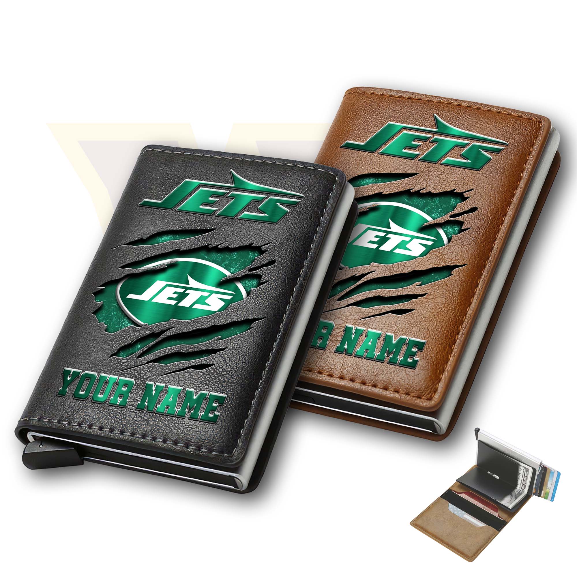 New York Jets Men Wallet Custom Your Name, Football Team Men Wallet For Fans, Gifts For Football Lovers EHIVM-03061165