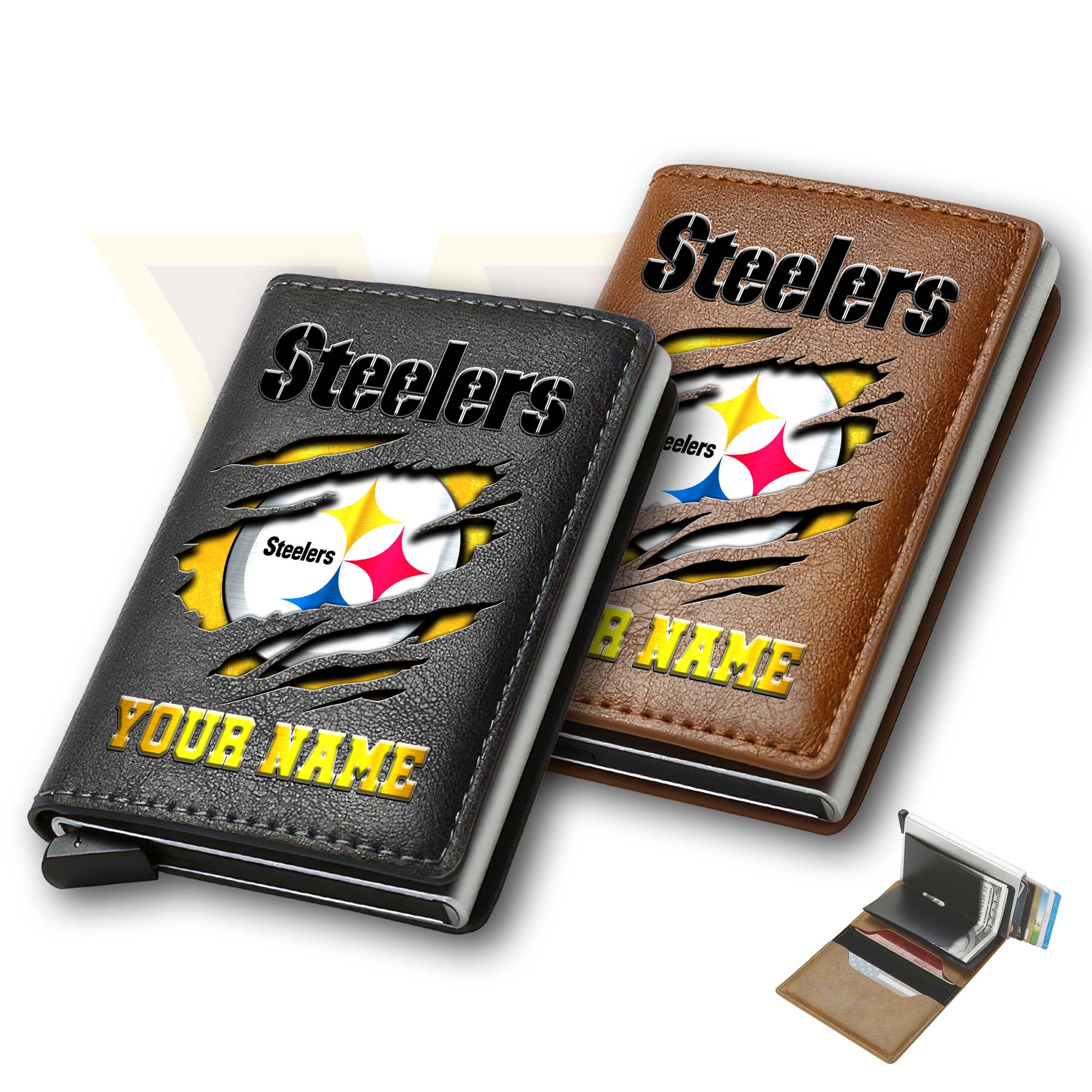 Pittsburgh Steelers Men Wallet Custom Your Name, Football Team Men Wallet For Fans, Gifts For Football Lovers EHIVM-03061165