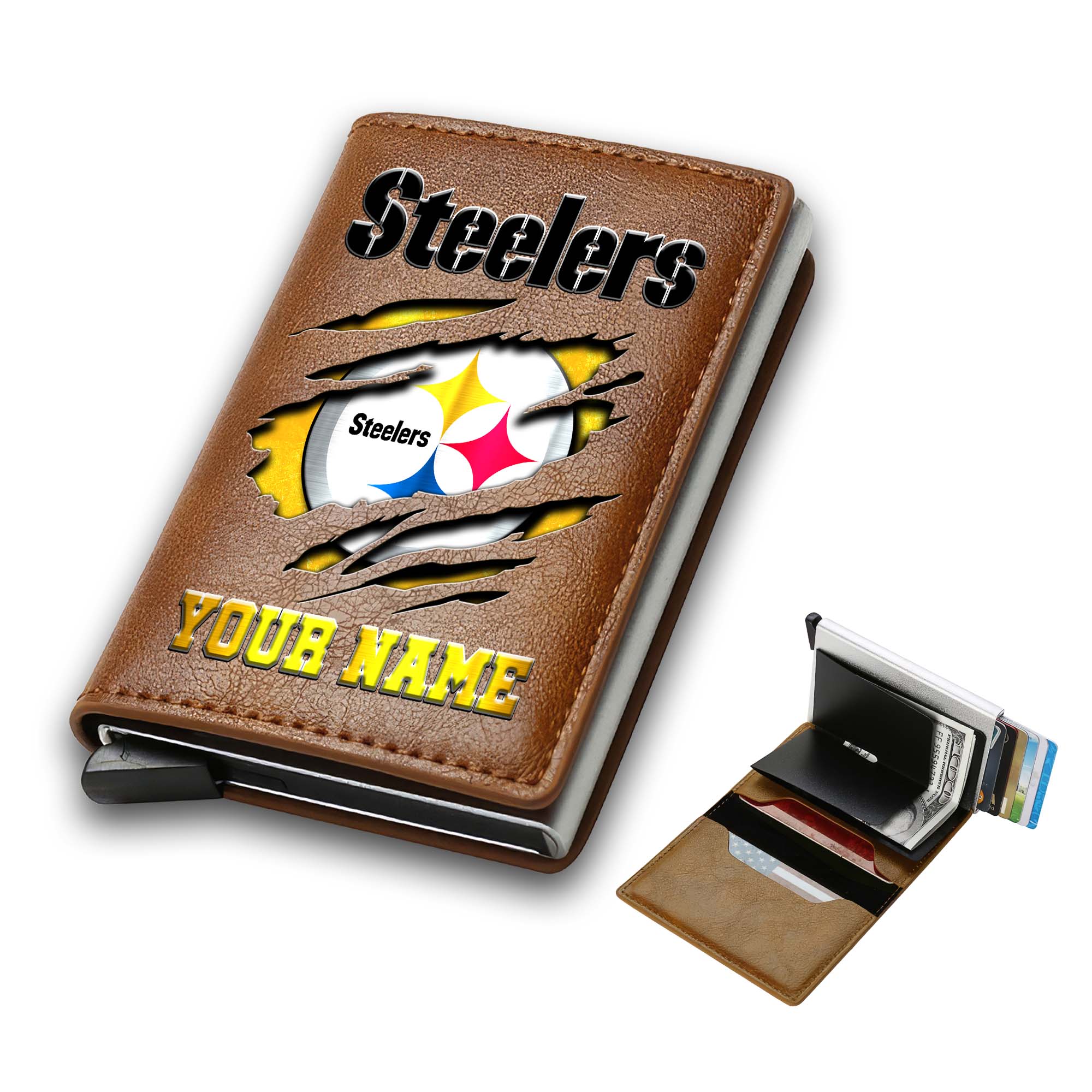 Alternative view of Pittsburgh Steelers Men Wallet Custom Your Name, Football Team Men Wallet For Fans, Gifts For Football Lovers EHIVM-03061165
