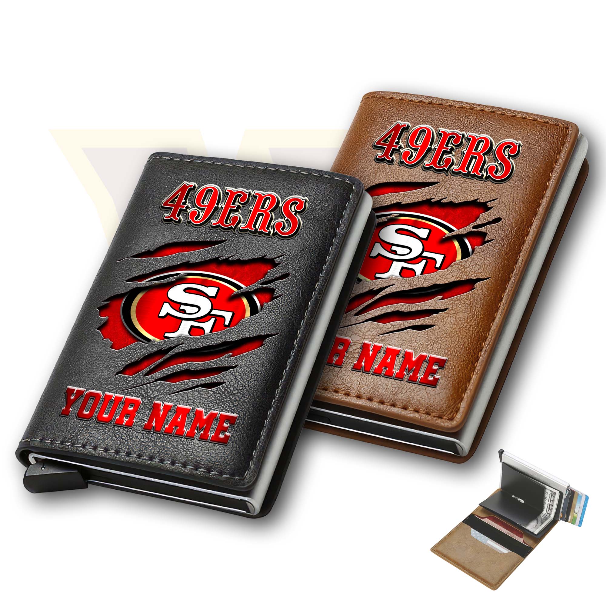 San Francisco 49ers Men Wallet Custom Your Name, Football Team Men Wallet For Fans, Gifts For Football Lovers EHIVM-03061165