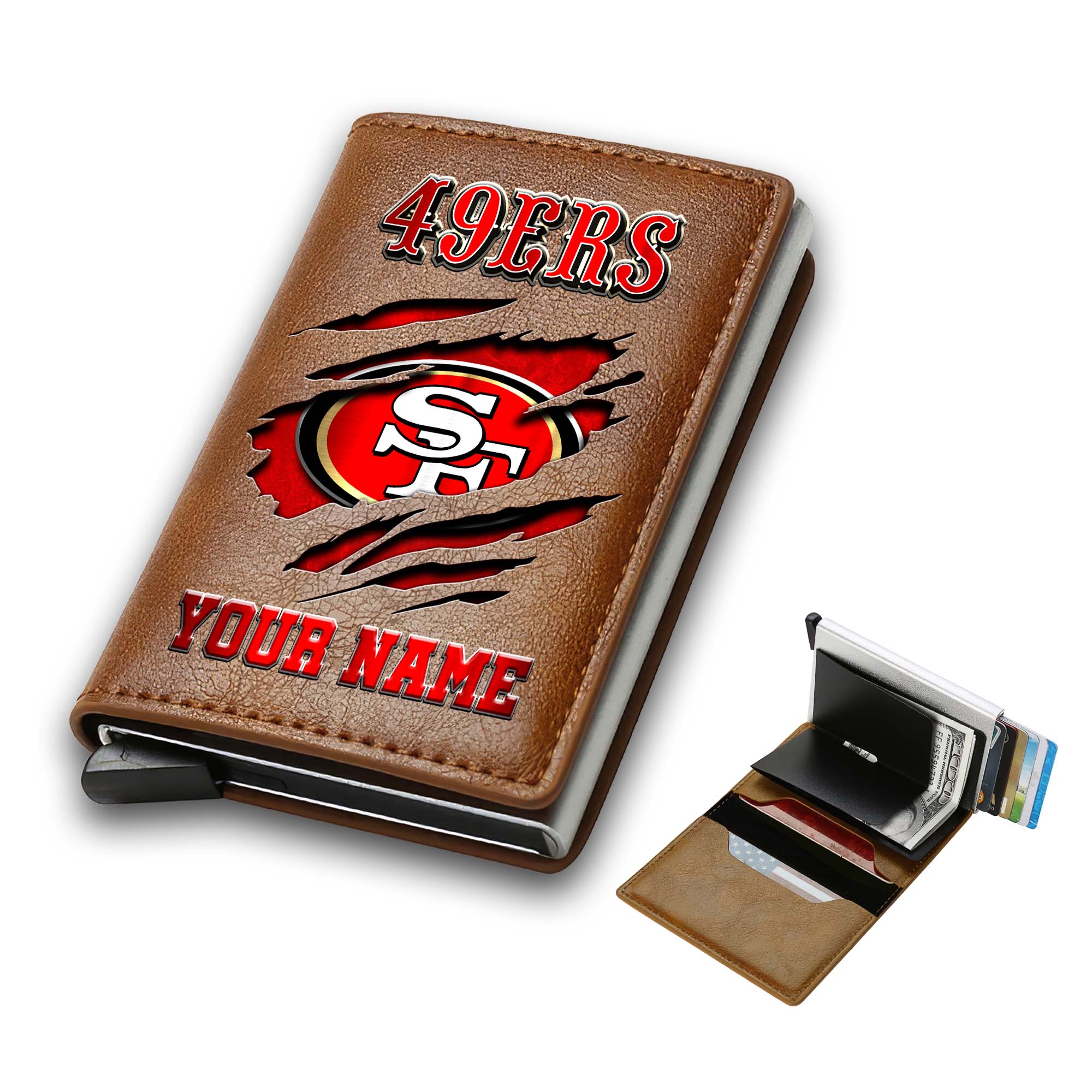 Alternative view of San Francisco 49ers Men Wallet Custom Your Name, Football Team Men Wallet For Fans, Gifts For Football Lovers EHIVM-03061165