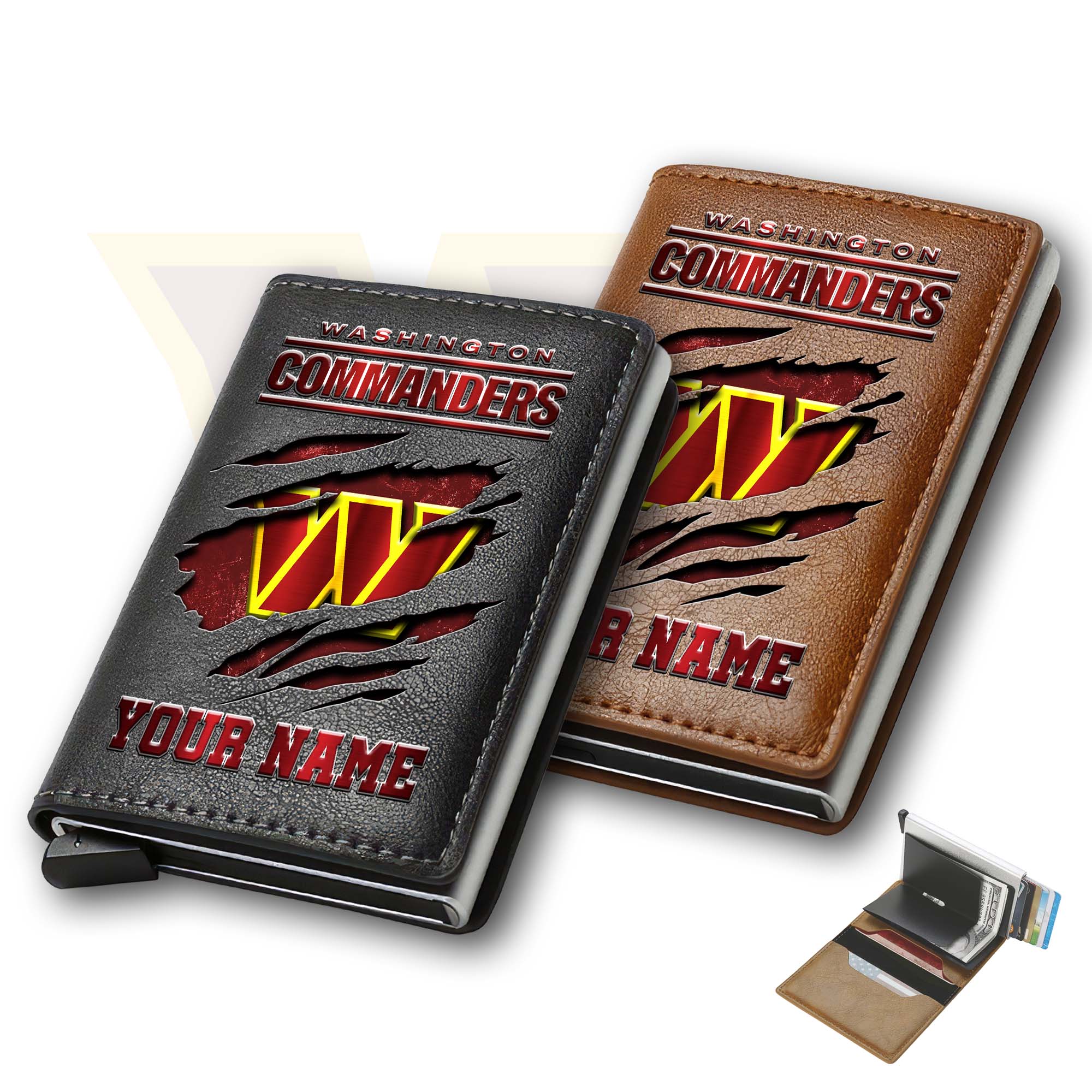 Washington Commanders Men Wallet Custom Your Name, Football Team Men Wallet For Fans, Gifts For Football Lovers EHIVM-03061165