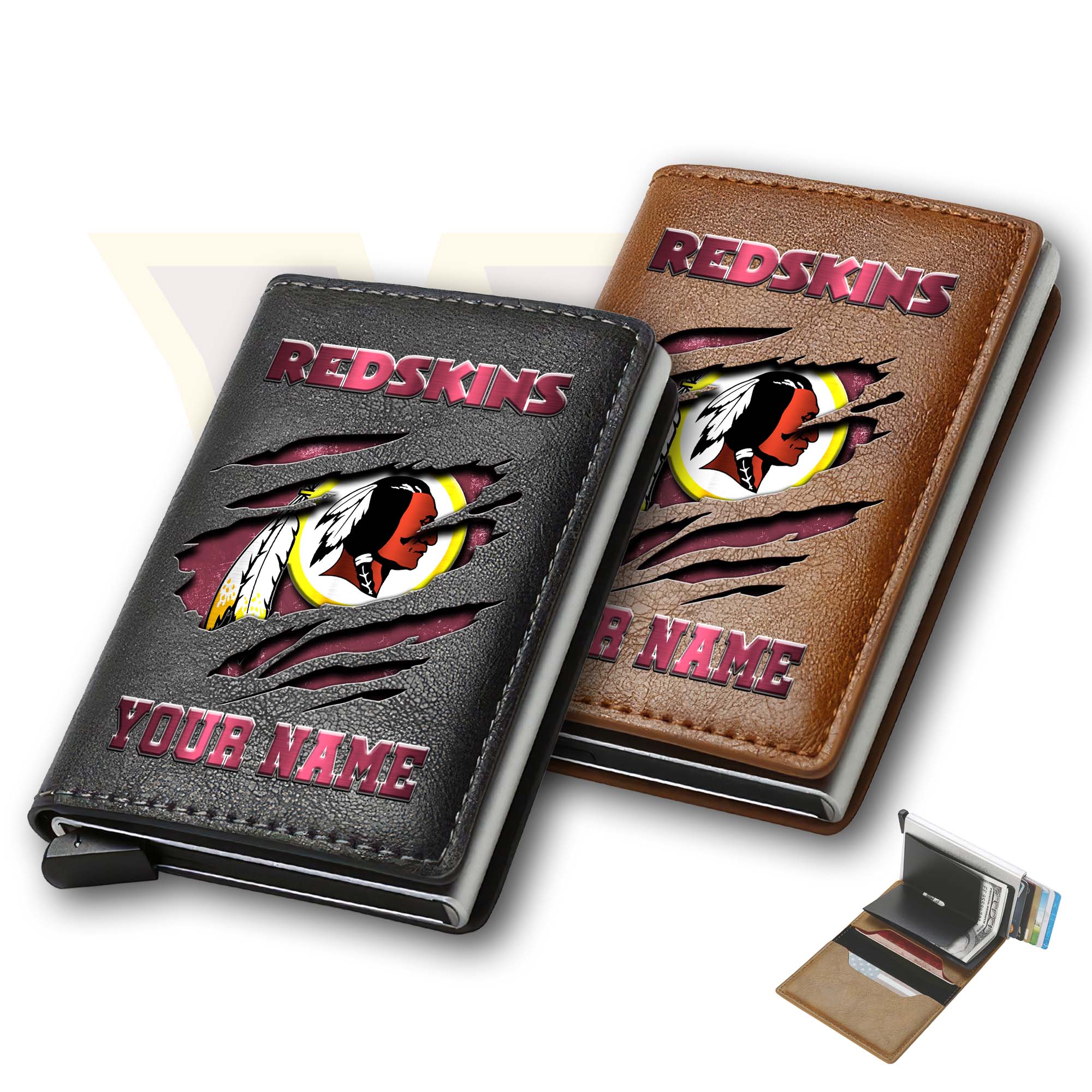 Washington Redskins Men Wallet Custom Your Name, Football Team Men Wallet For Fans, Gifts For Football Lovers EHIVM-03061165