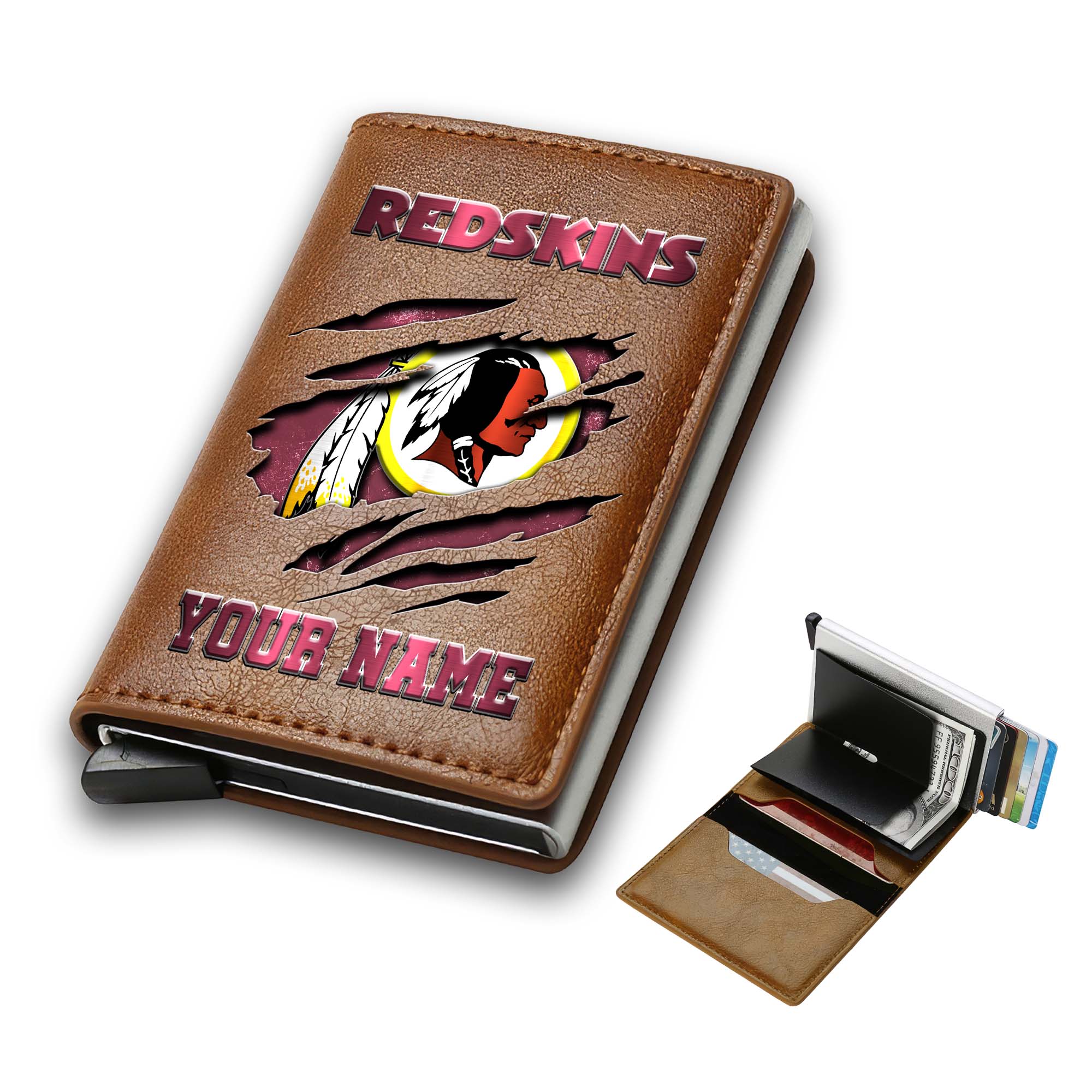 Alternative view of Washington Redskins Men Wallet Custom Your Name, Football Team Men Wallet For Fans, Gifts For Football Lovers EHIVM-03061165